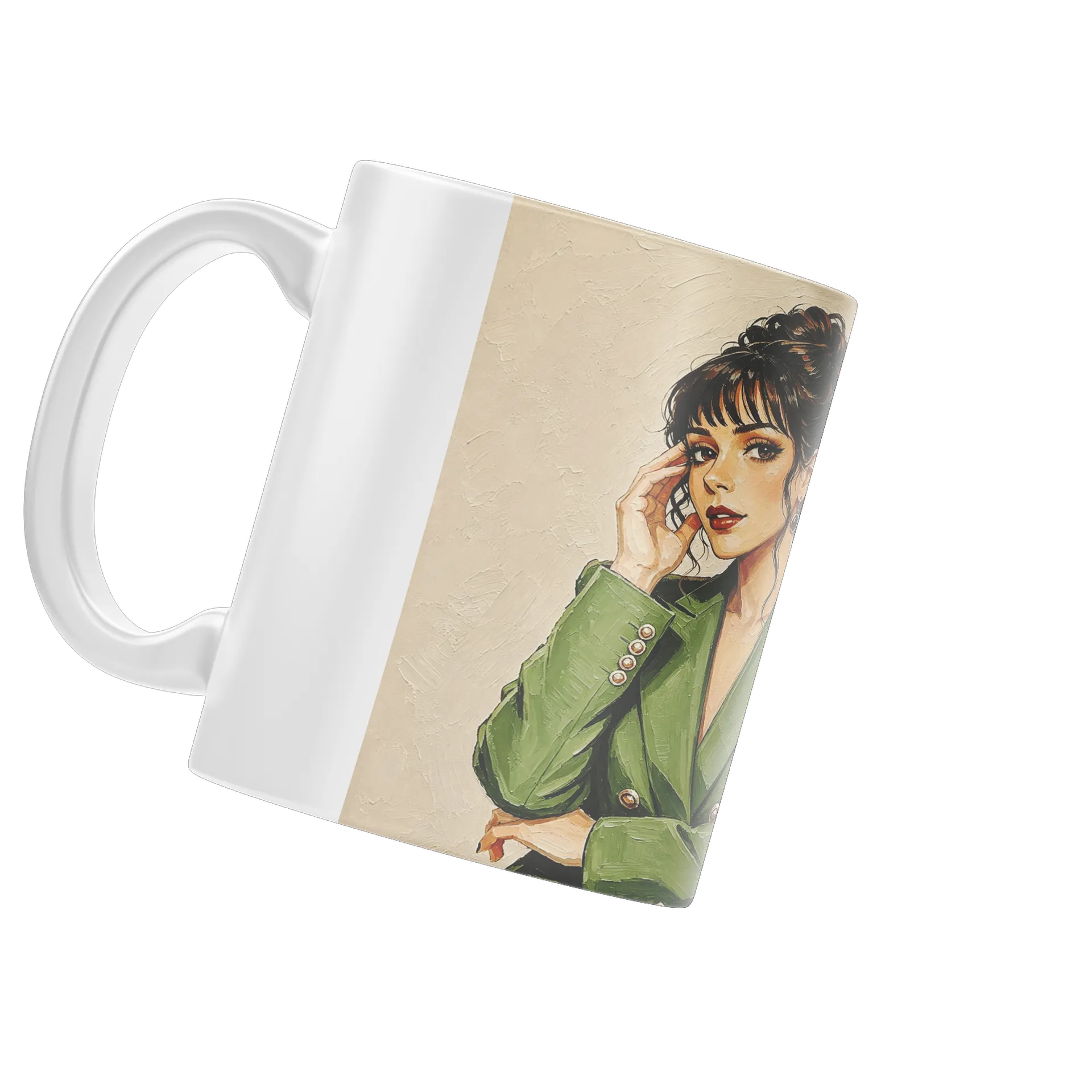 Caneca Ilustração Mulher Elegante 325ml - Imagem 4