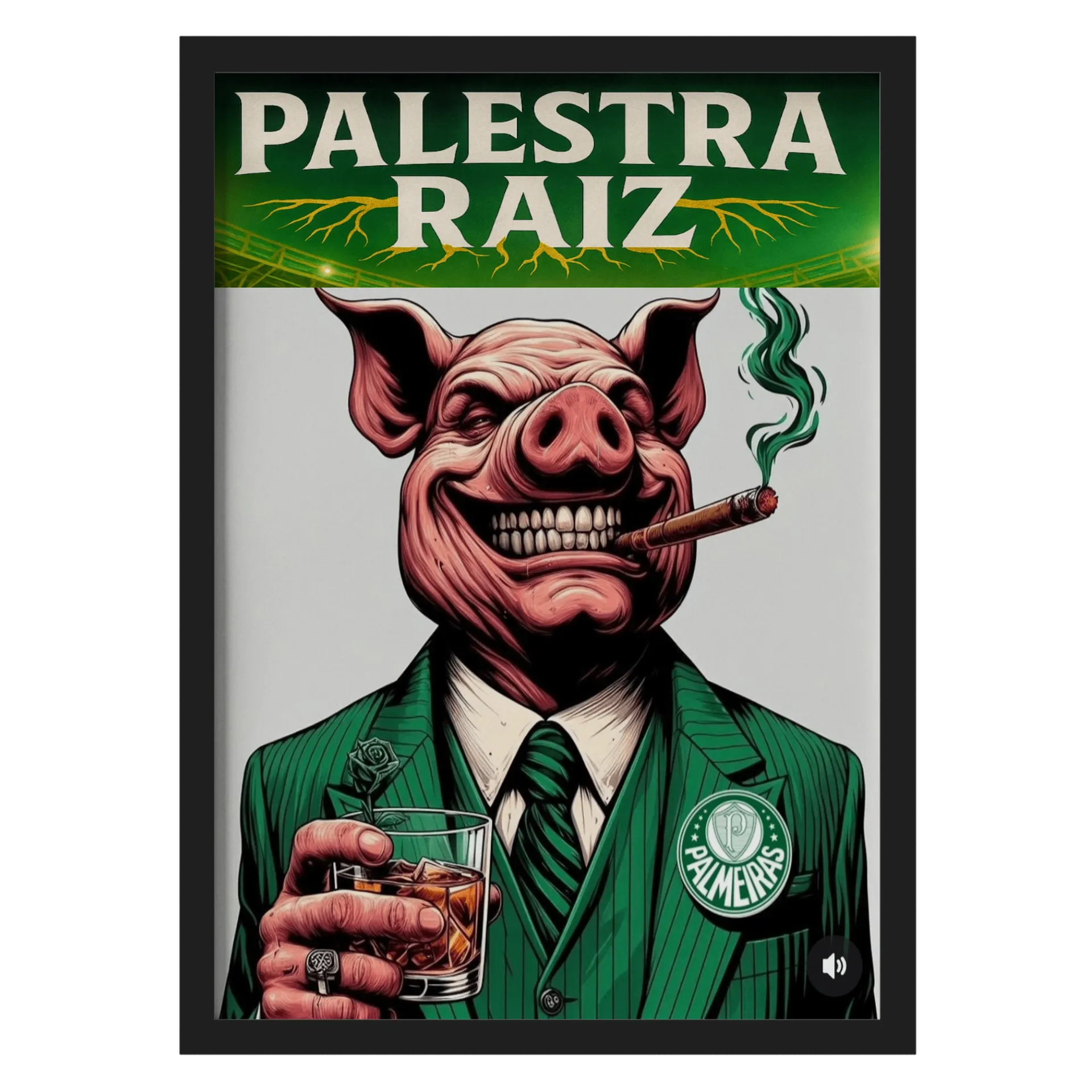 Quadro A3 personalizado de Palestra Raiz 1914 🔱🐷🪽⚡