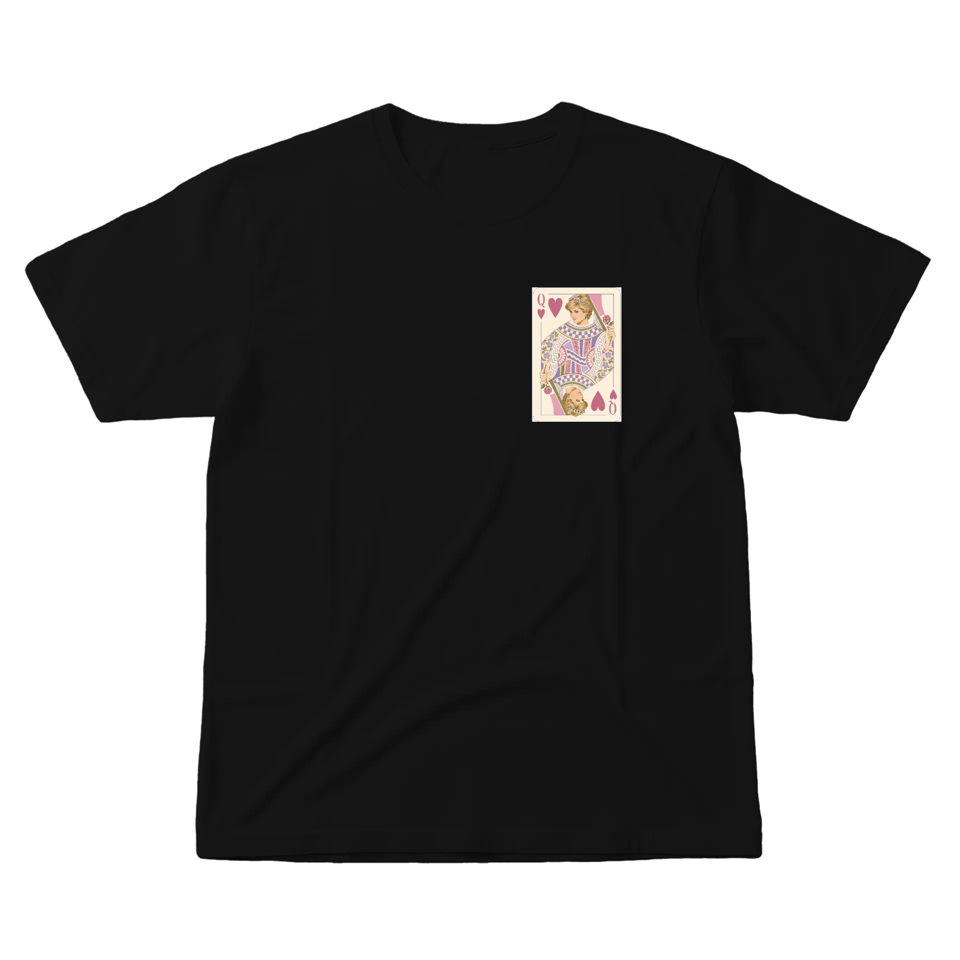 Camiseta Rainha de Copas Ilustrada 100% Algodão - Imagem 1