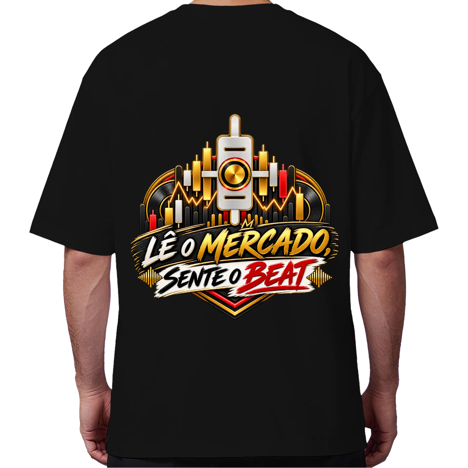 Camiseta Oversized Lê o Mercado, Sente o Beat de UM DJ NA BOLSA — imagem 6 de 6