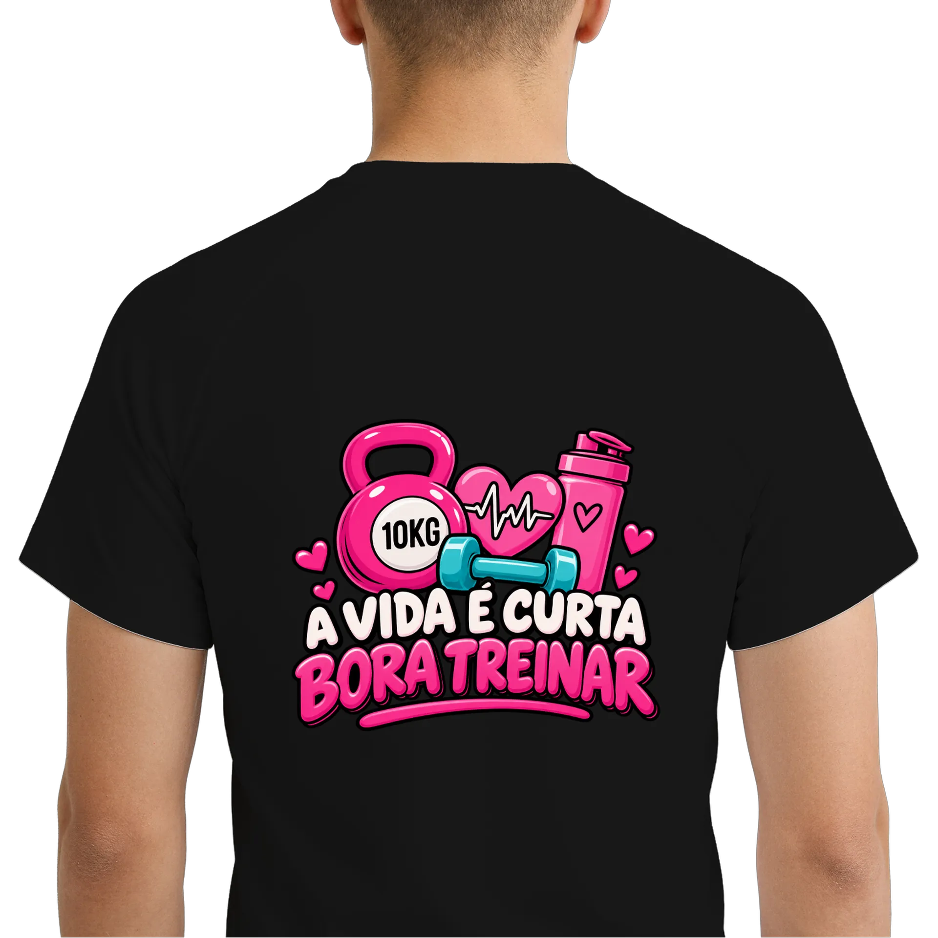 Camiseta Dry Fit Estampa Tipográfica A Vida É Curta Bora de Ana — imagem 6 de 6