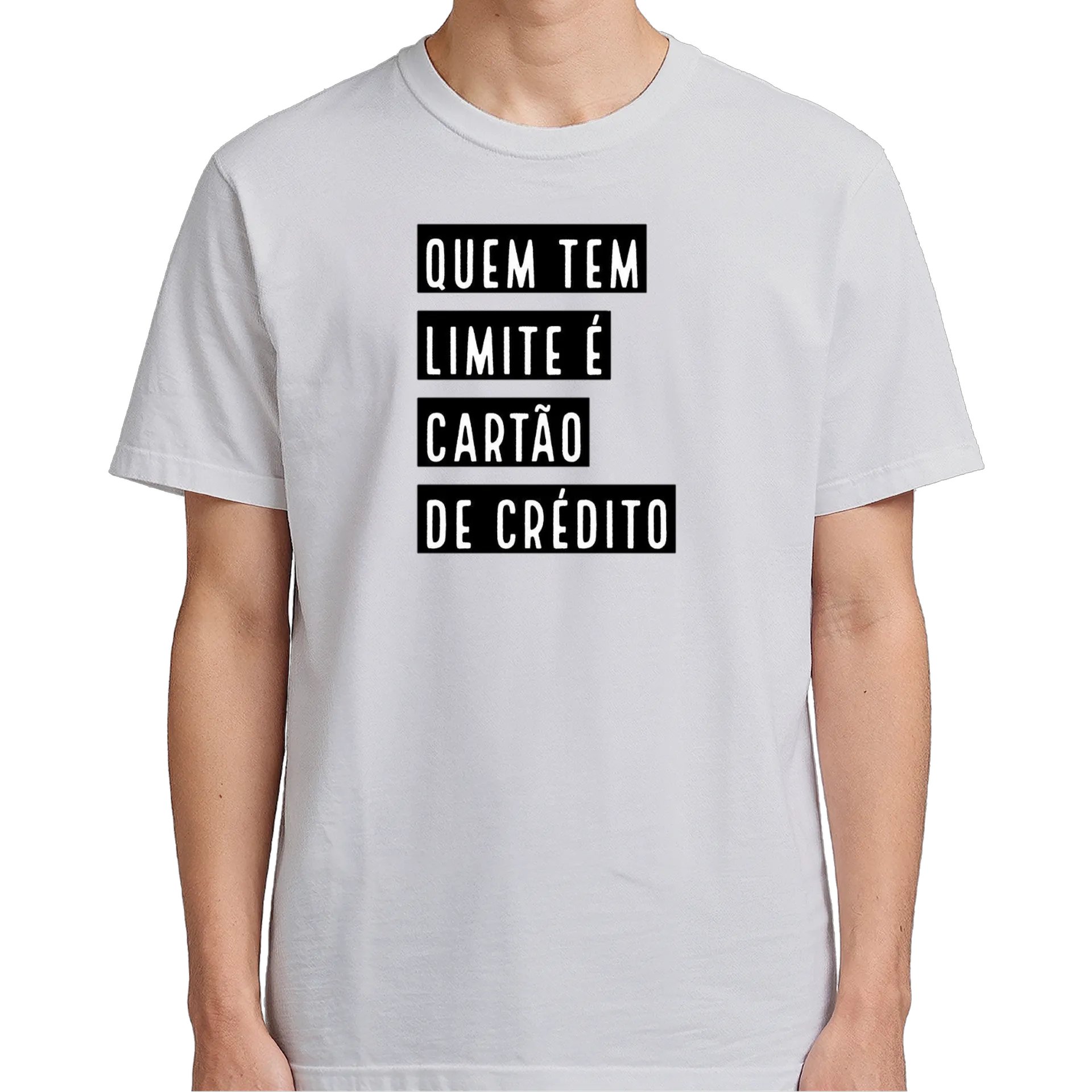 Camiseta Estampa Tipográfica Quem Tem Limite 100% Algodão - Imagem 5