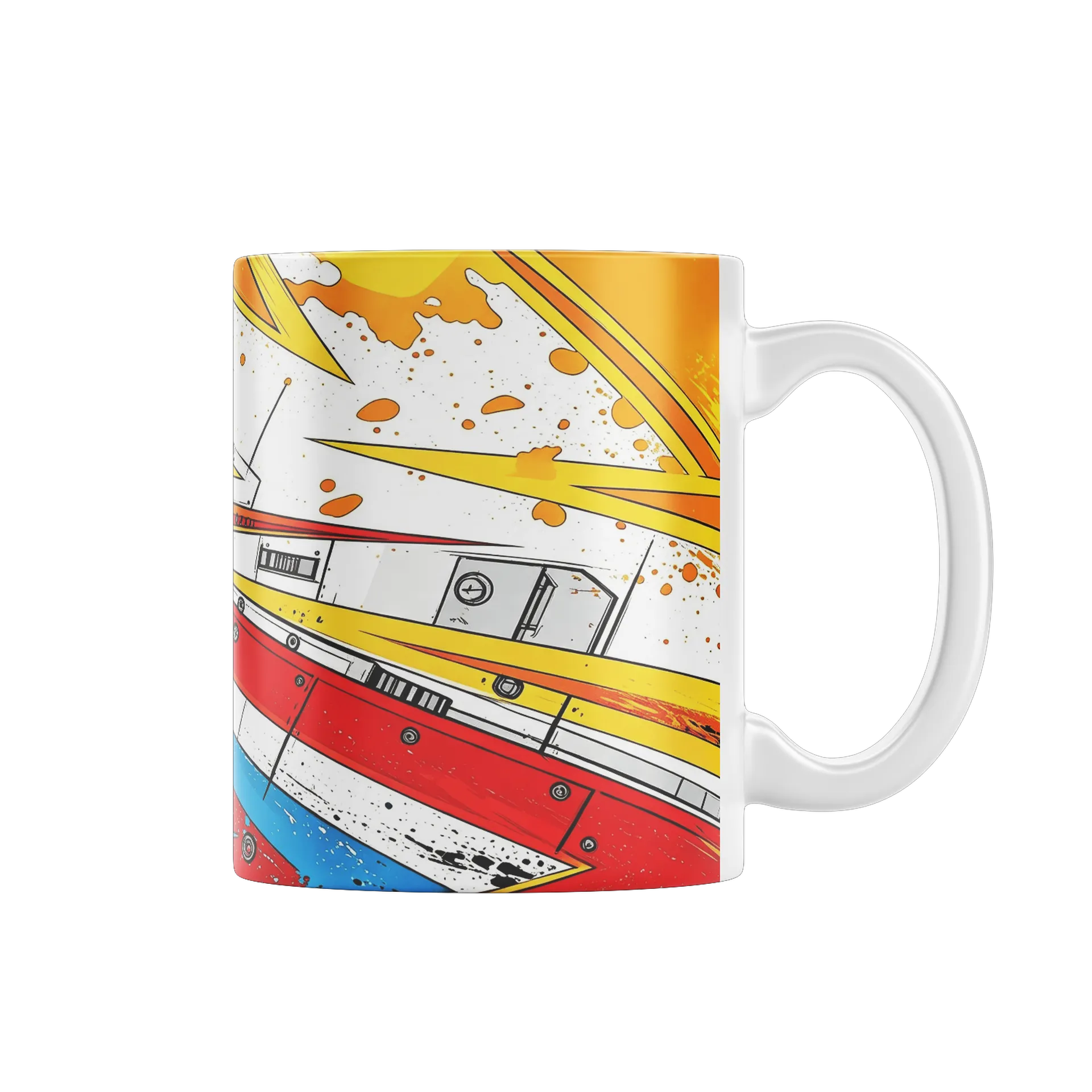 Caneca Pluma Grafite Abstrata 325ml - Imagem 1
