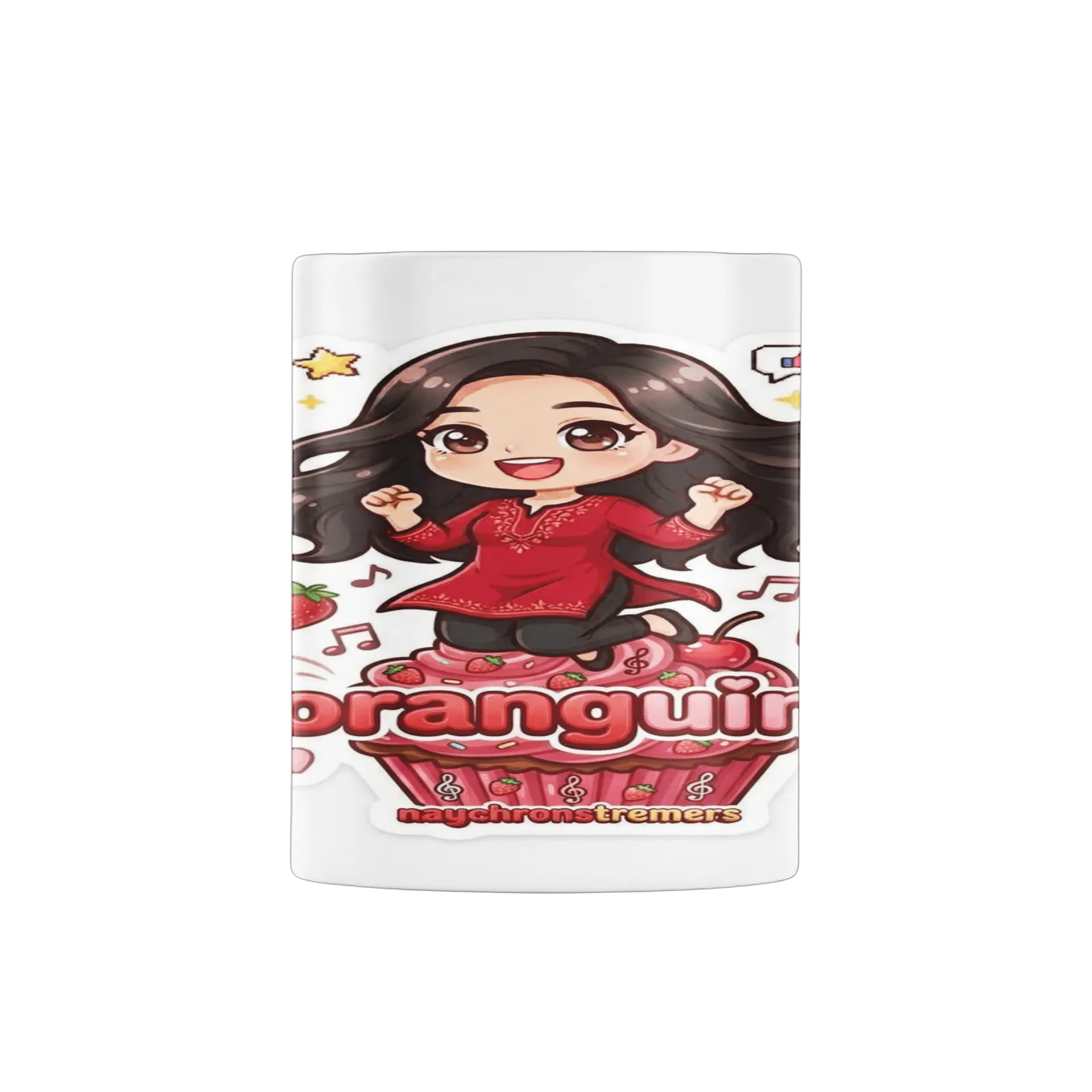 Caneca Estampa Chibi Moranguinho e Morangos 325ml - Imagem 1