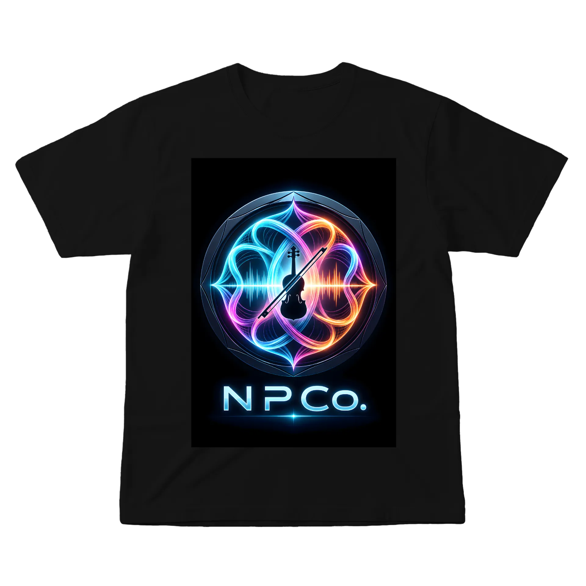 Camiseta NPC Logo Musical e Frase A IA Não Rouba a Música de Neural Pulse Co. — imagem 1 de 6
