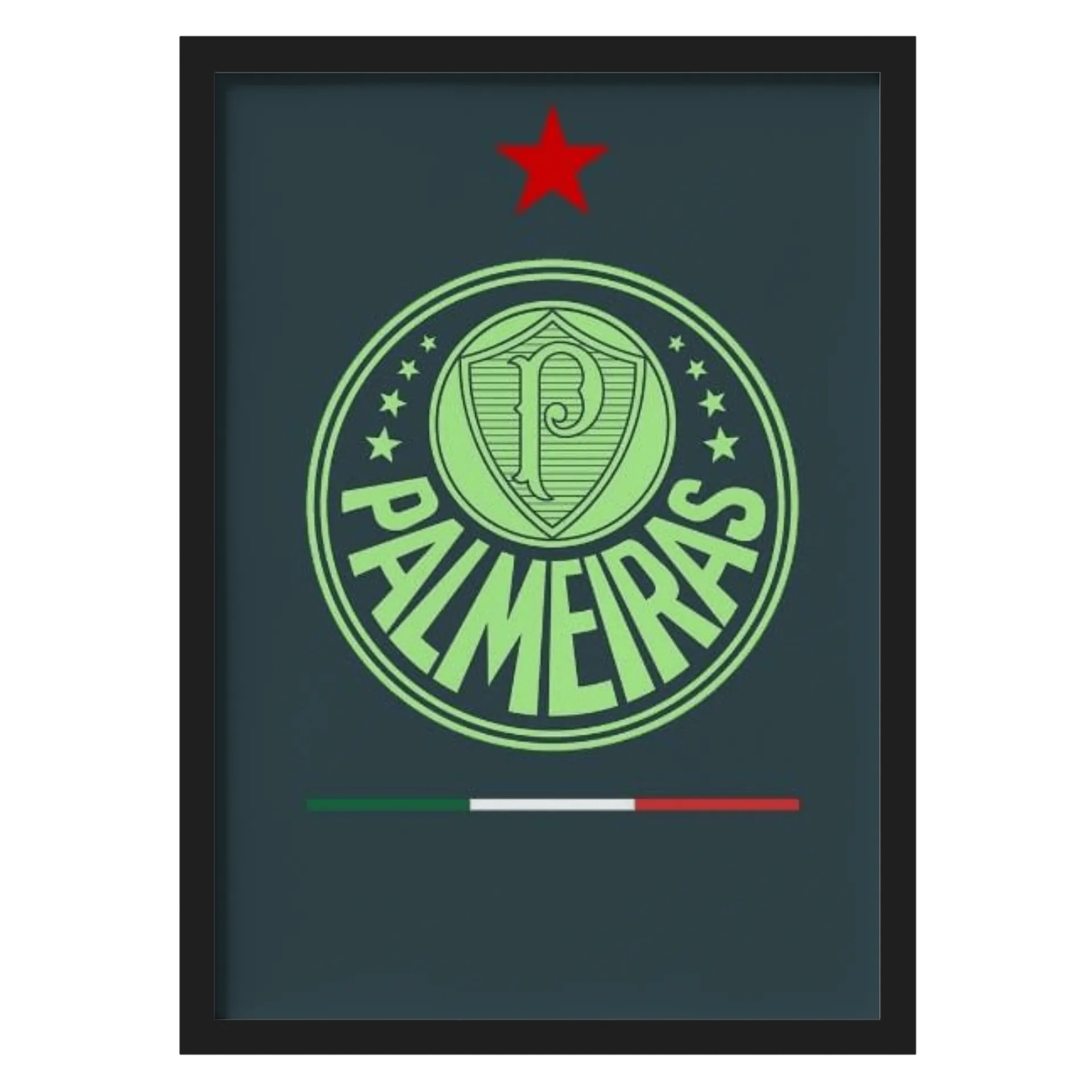 Quadro Emblema Palmeiras A3 MDF e Vidro - Imagem 1
