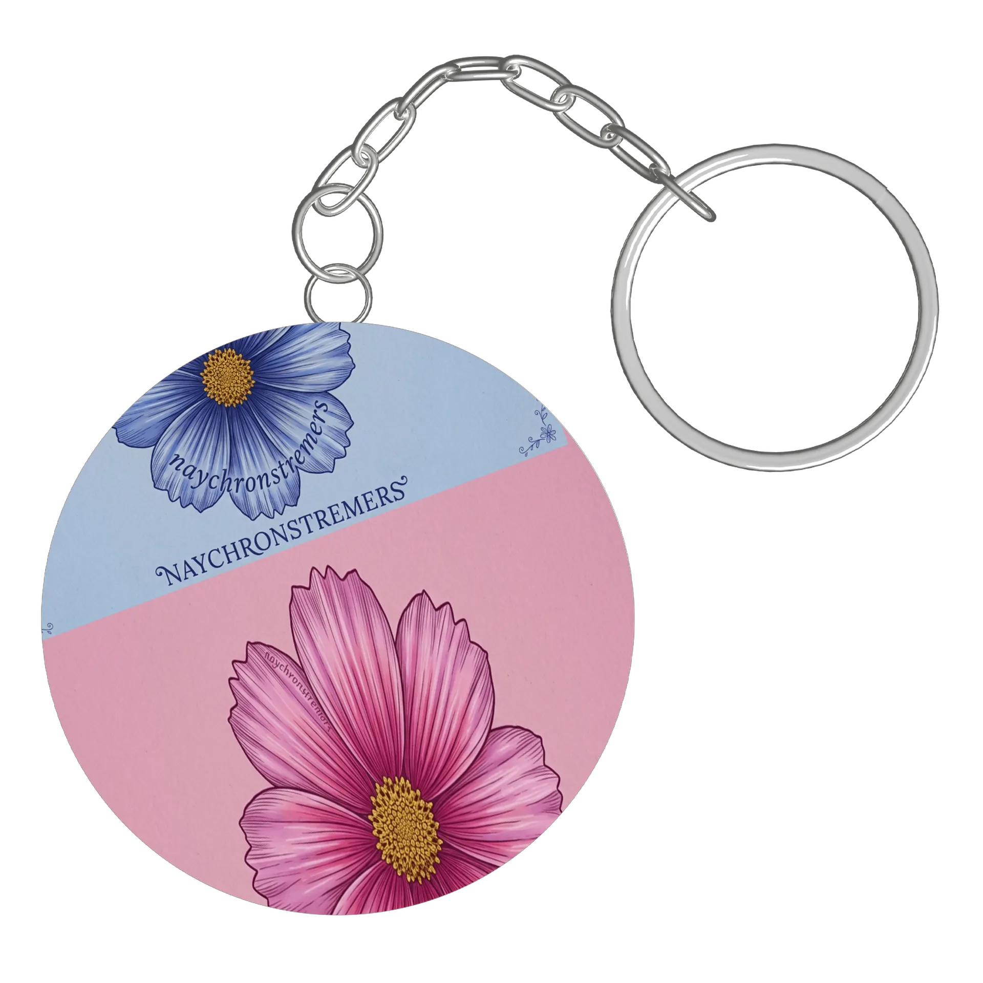 Chaveiro MDF Flores Ilustradas Naychronstreamers Floral - Imagem 2