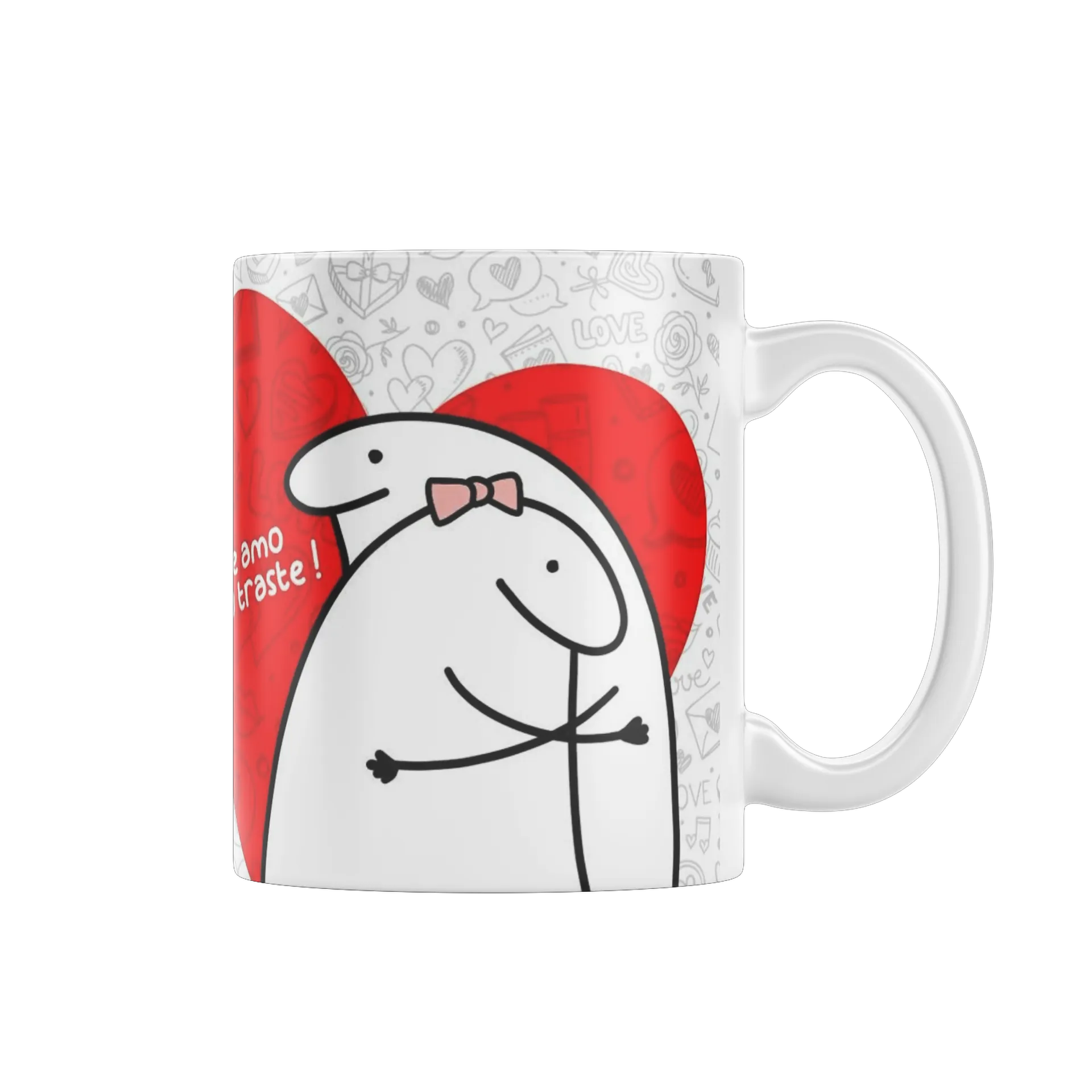 Caneca Porcelana Amor Coração 325ml de Molly personalizados