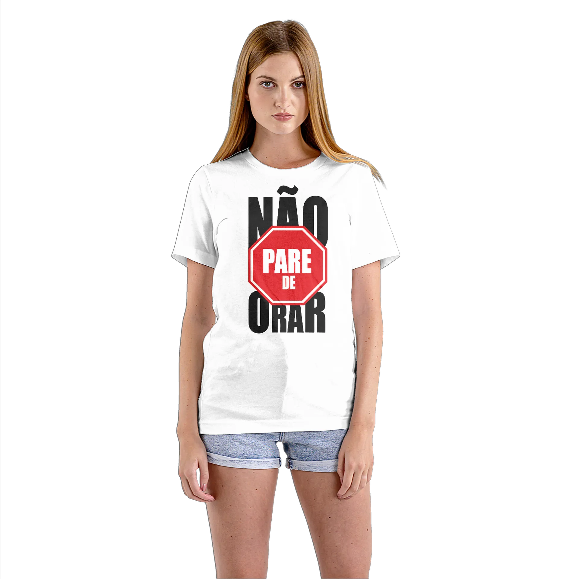 Camiseta Babylook Pare de Estacionar 100% Algodão - Imagem 3