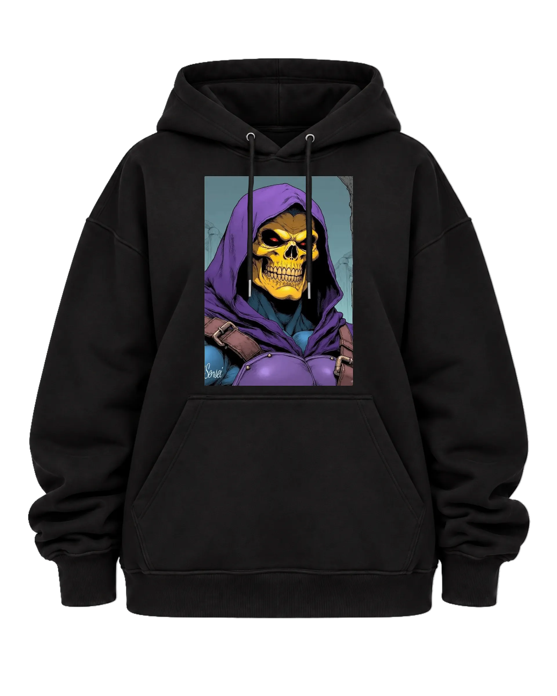 Blusa Moletom Canguru Caveira de Capuz Estilo Quadrinhos - Imagem 5