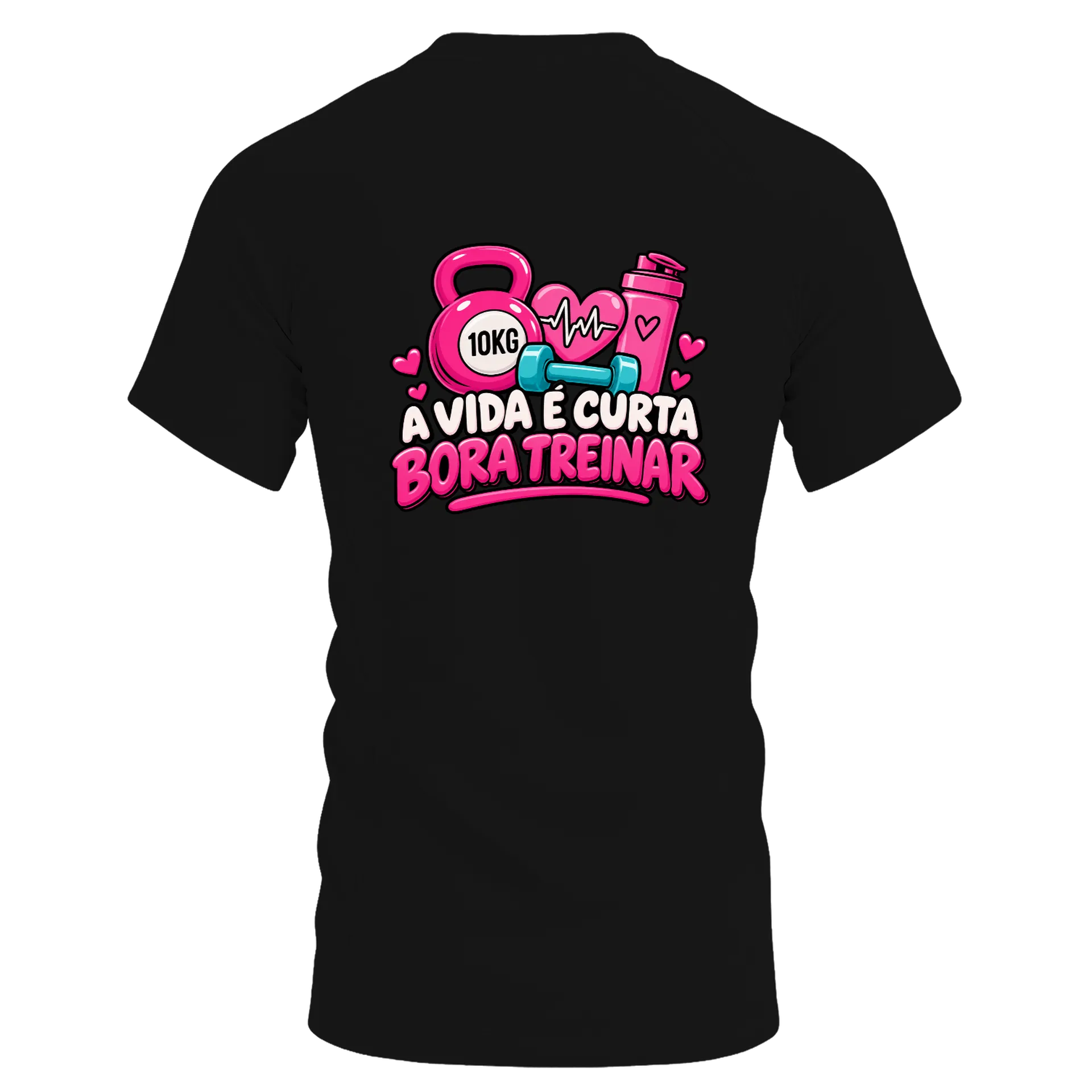 Camiseta Dry Fit Estampa Tipográfica A Vida É Curta Bora de Ana — imagem 1 de 6