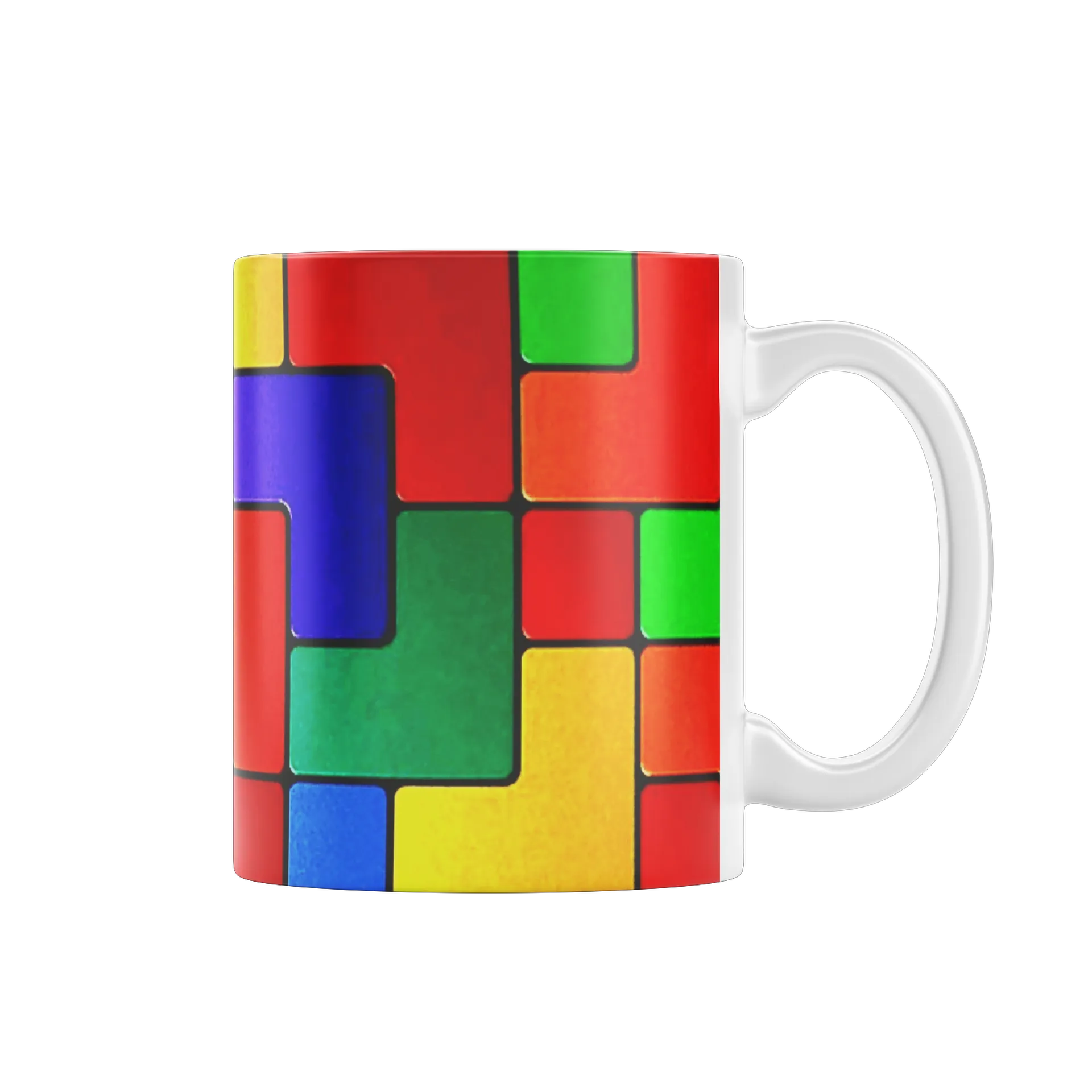 Caneca Porcelana Estampa Color Blocks 325ml - Imagem 1