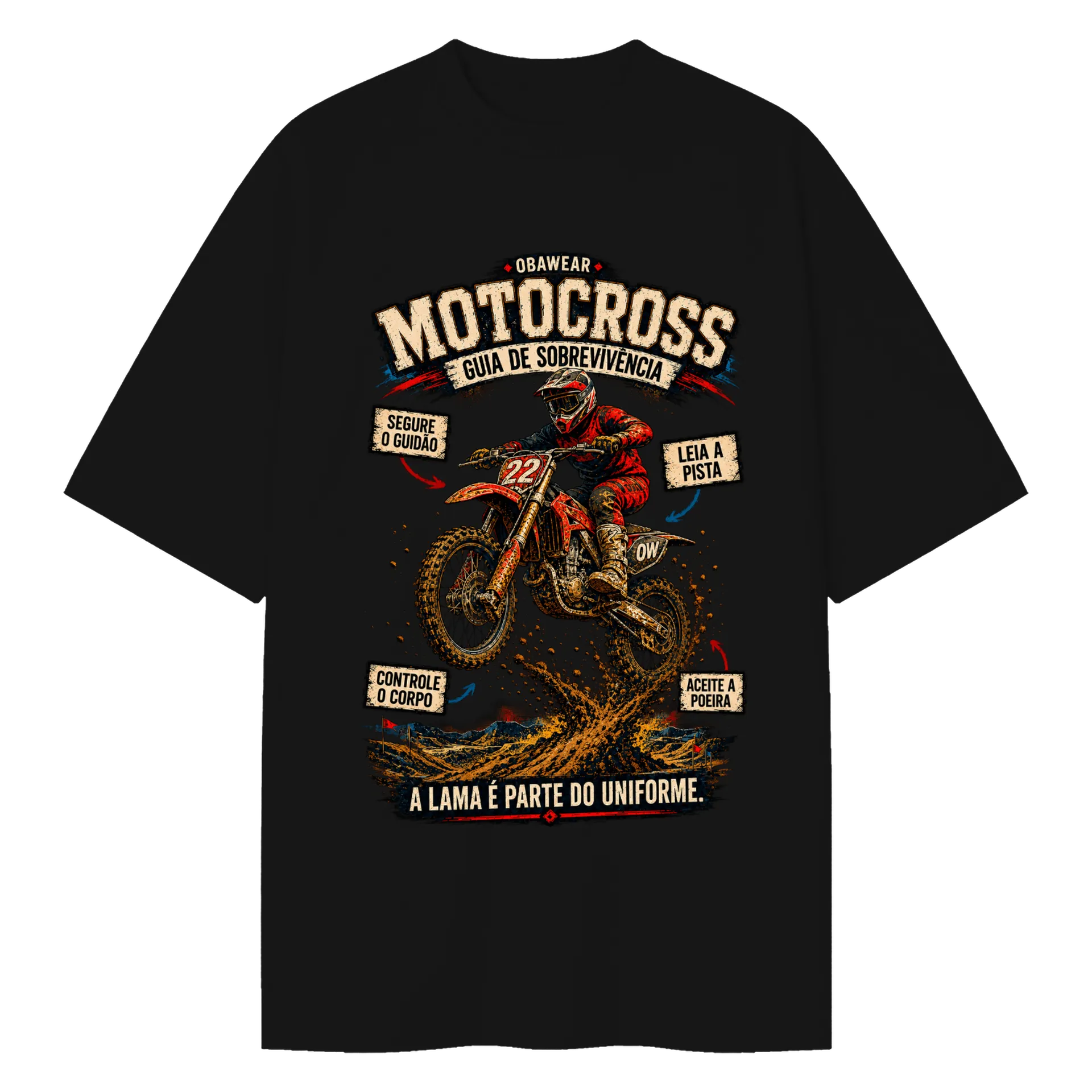 Camiseta Oversized OBAWEAR Motocross - Imagem 1
