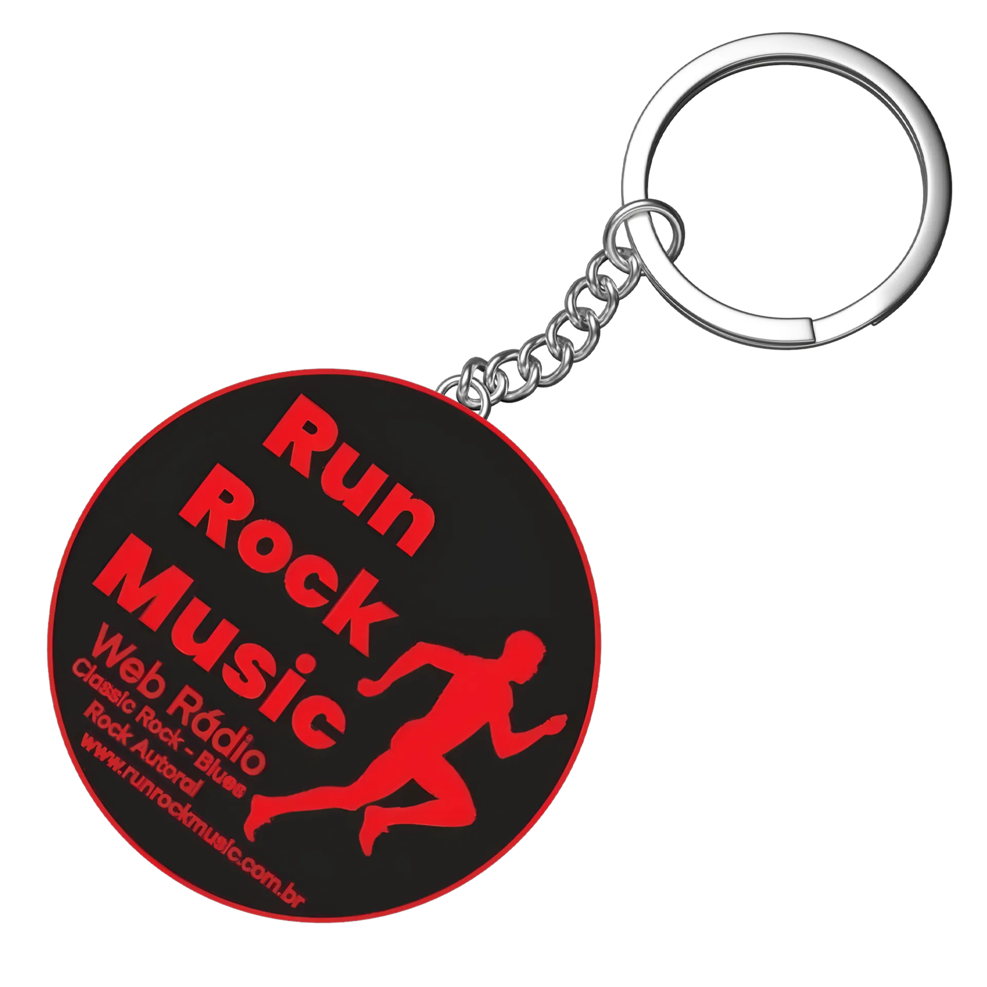 Chaveiro MDF Run Rock Music Estampa Circular Red Black de RUN ROCK MUSIC — imagem 3 de 3