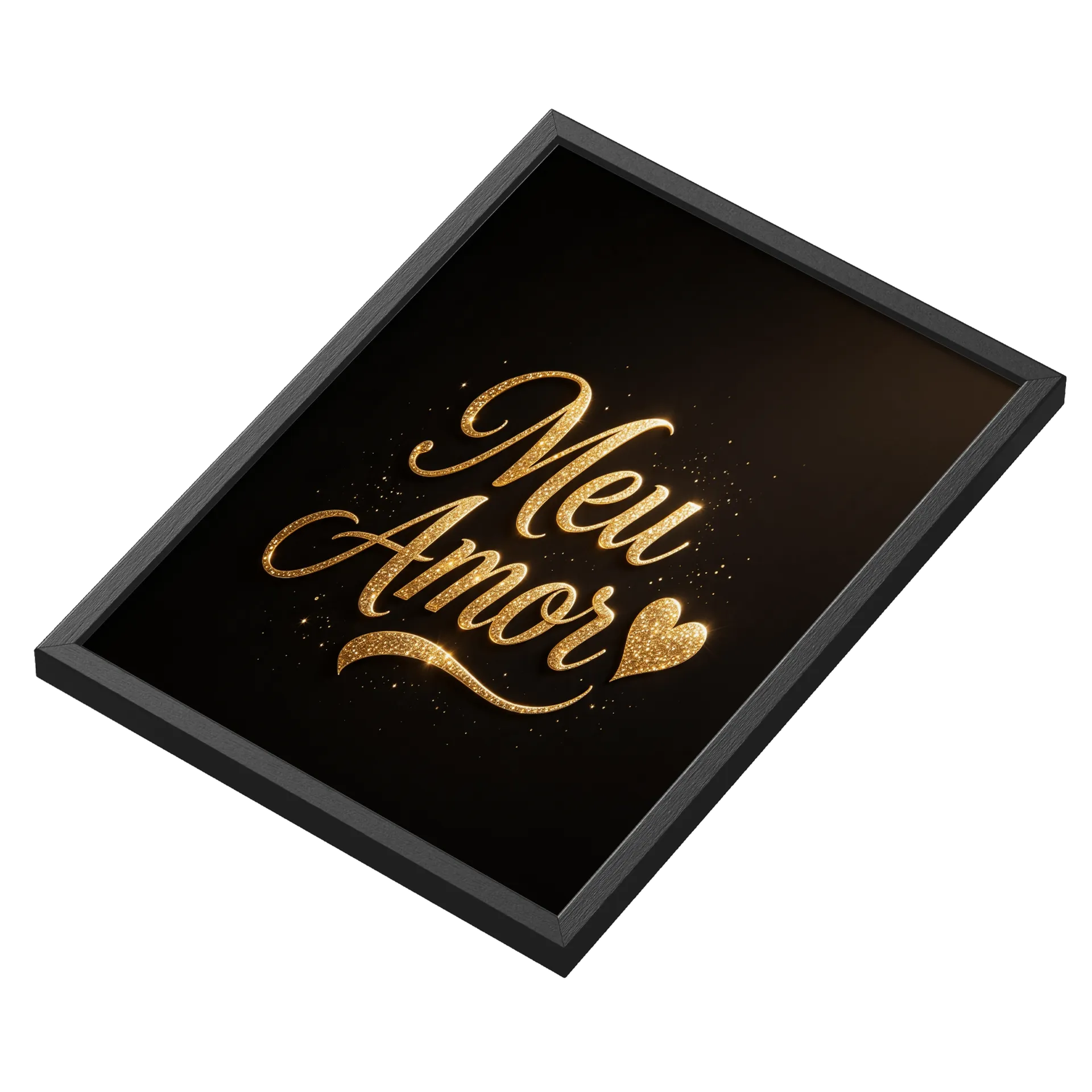 Quadro Mensagem Brilhante Ouro A3 MDF e Vidro - Imagem 3