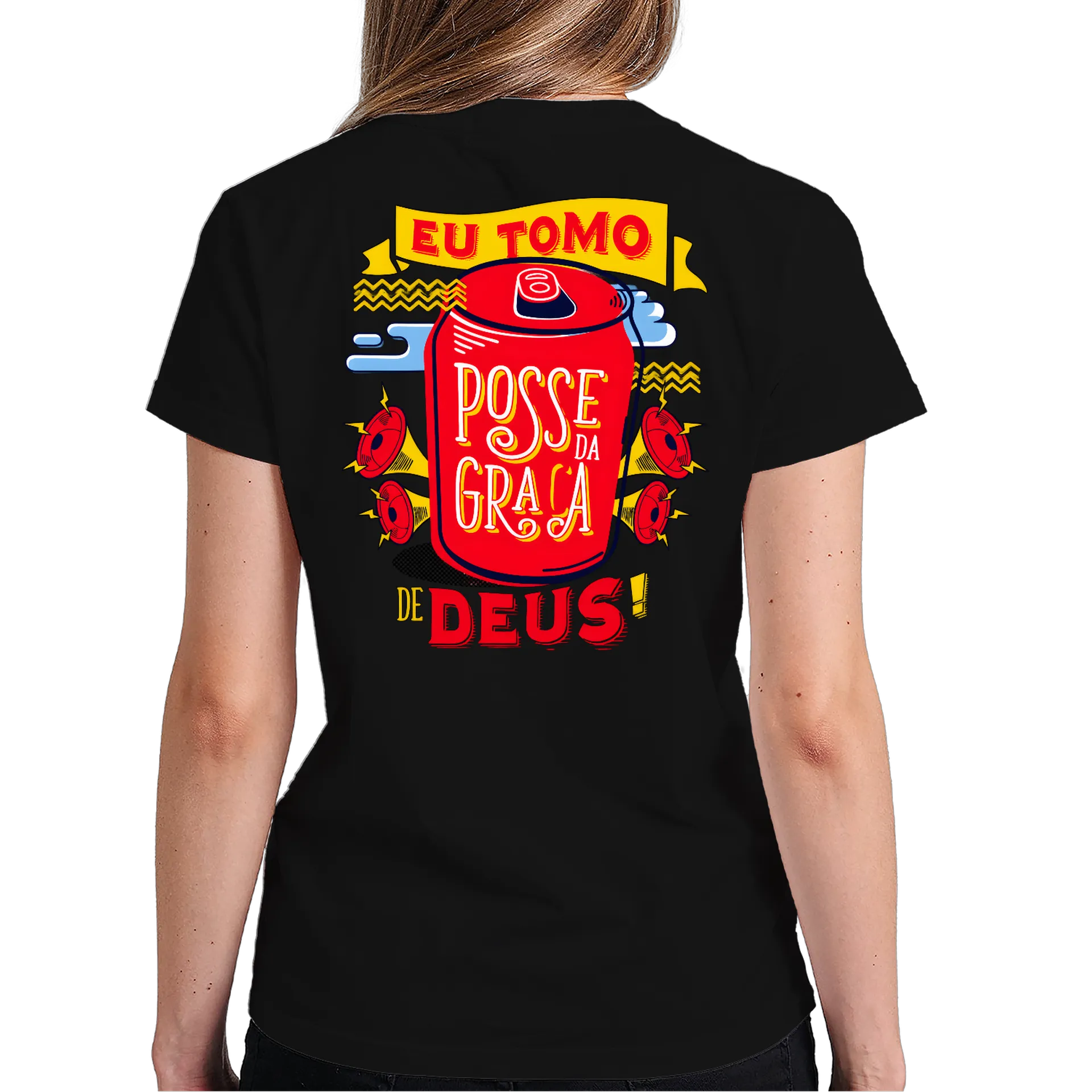 Camiseta Estampa Tipográfica Eu Tomo Posse da Graça 100% - Imagem 5