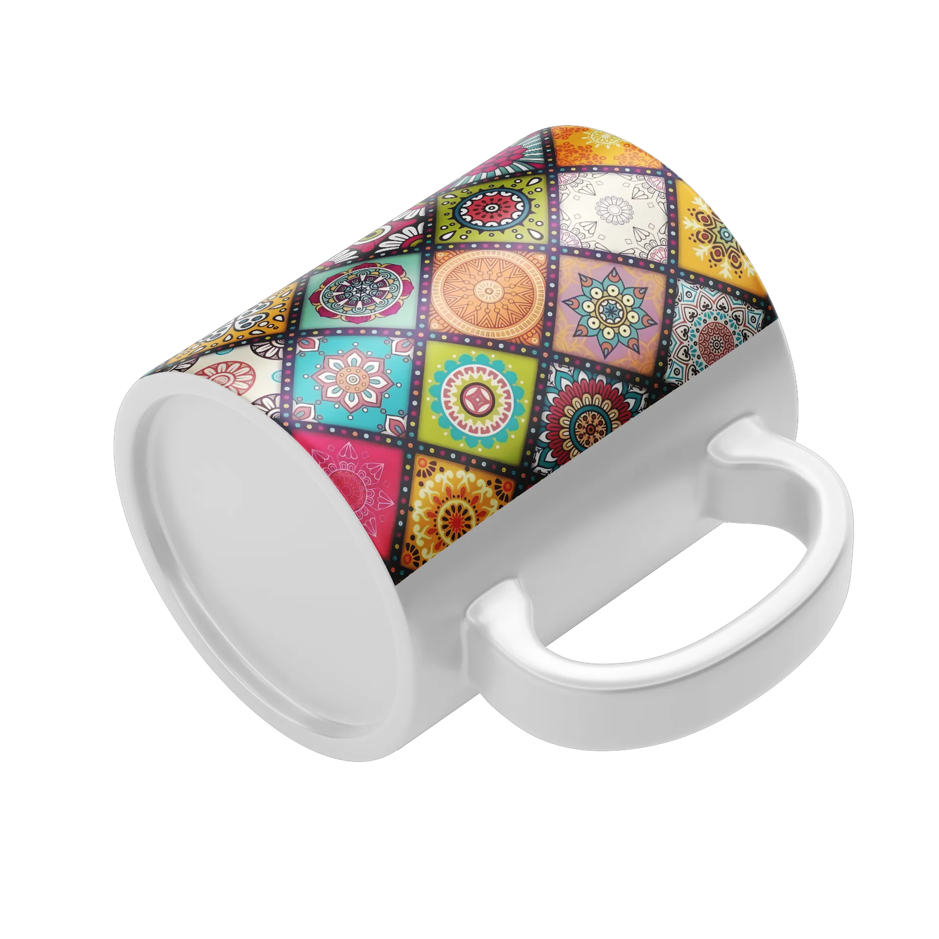 Caneca Estampa Mandalas Coloridas 325ml - Imagem 4