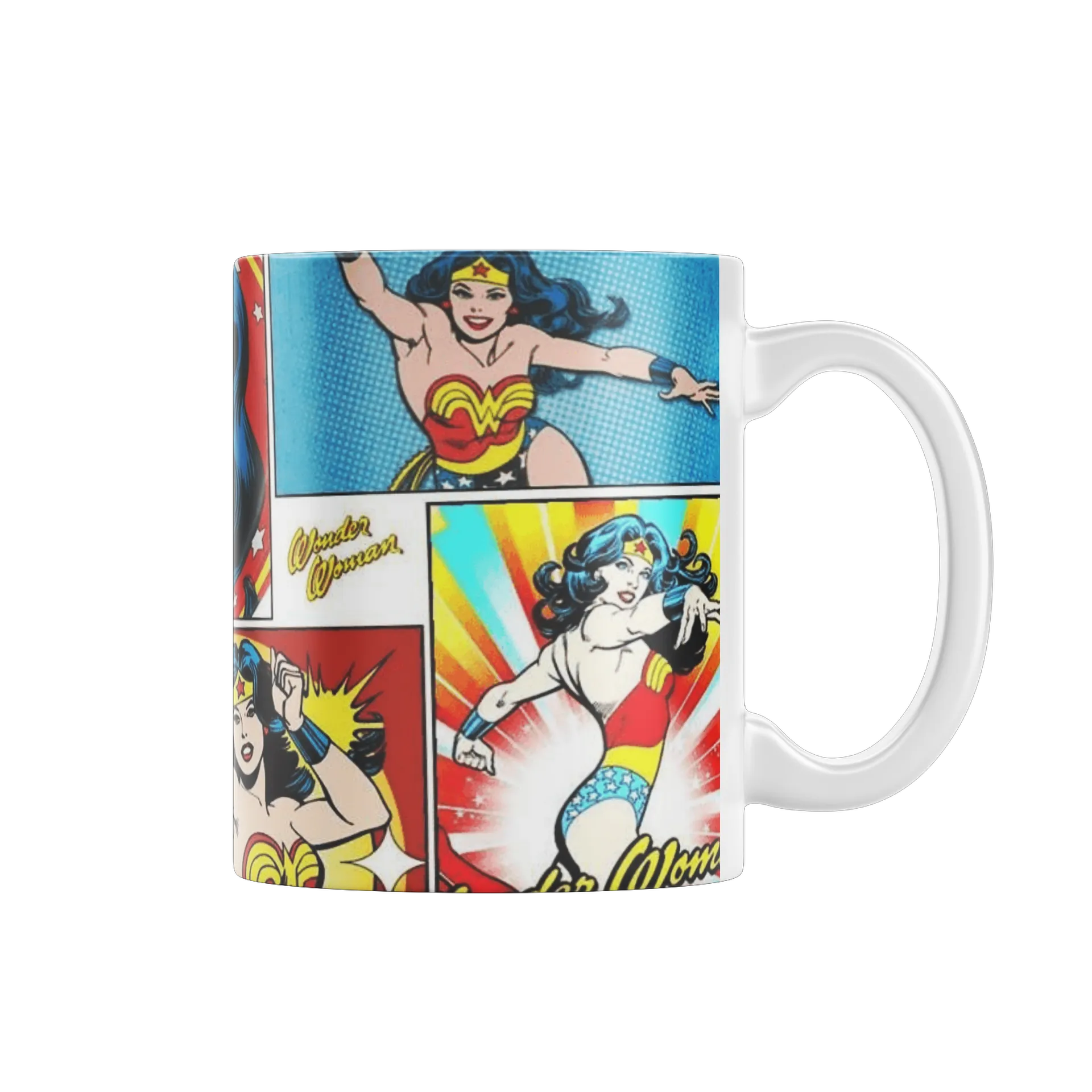 Caneca Porcelana Mulher Maravilha Estampa Colorida 325ml - Imagem 1