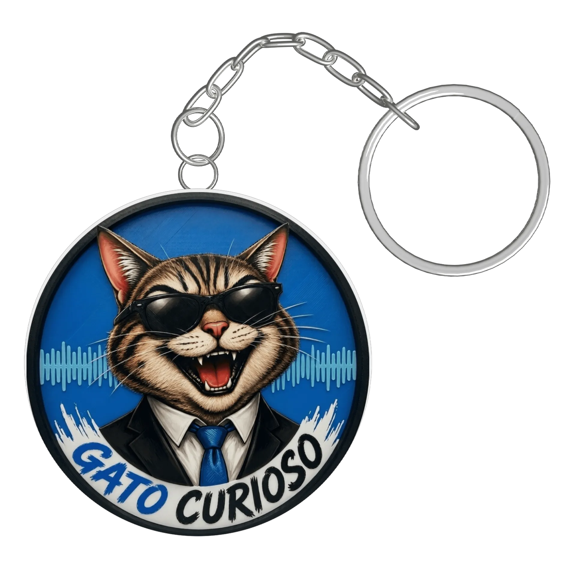 Chaveiro personalizado de Gato Curioso  — imagem 2 de 3
