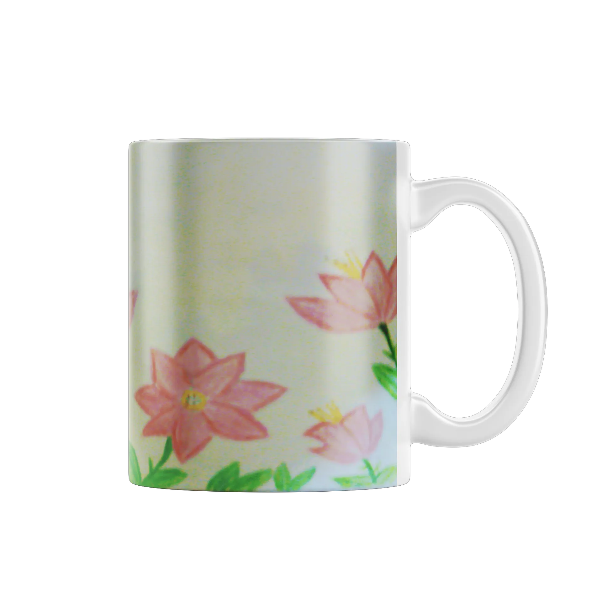 Caneca Desenho de Flores Rosas e Folhas 325ml - Imagem 3