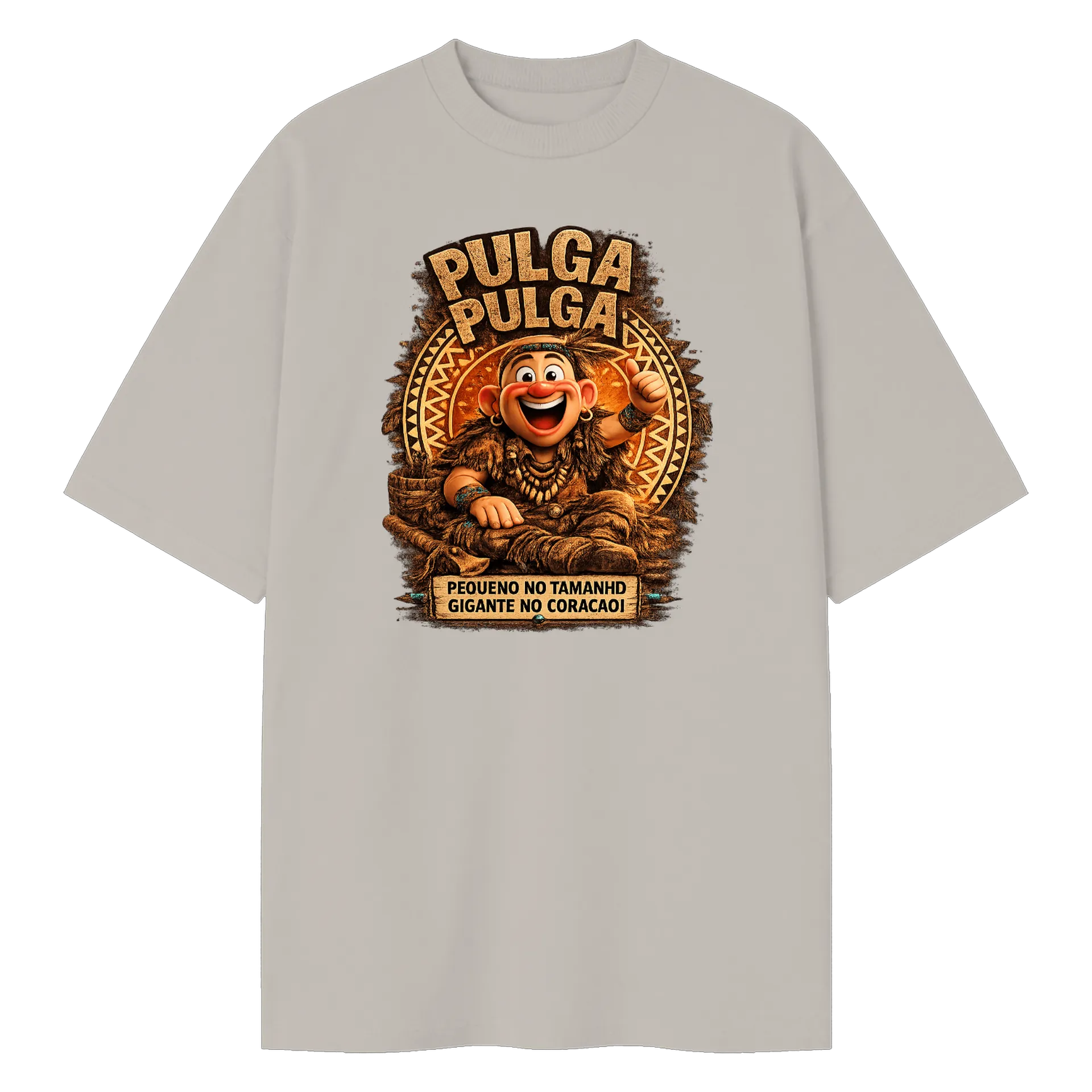 Camiseta Oversized Estampa Personalizada 100% Algodão de Pulga Pulga