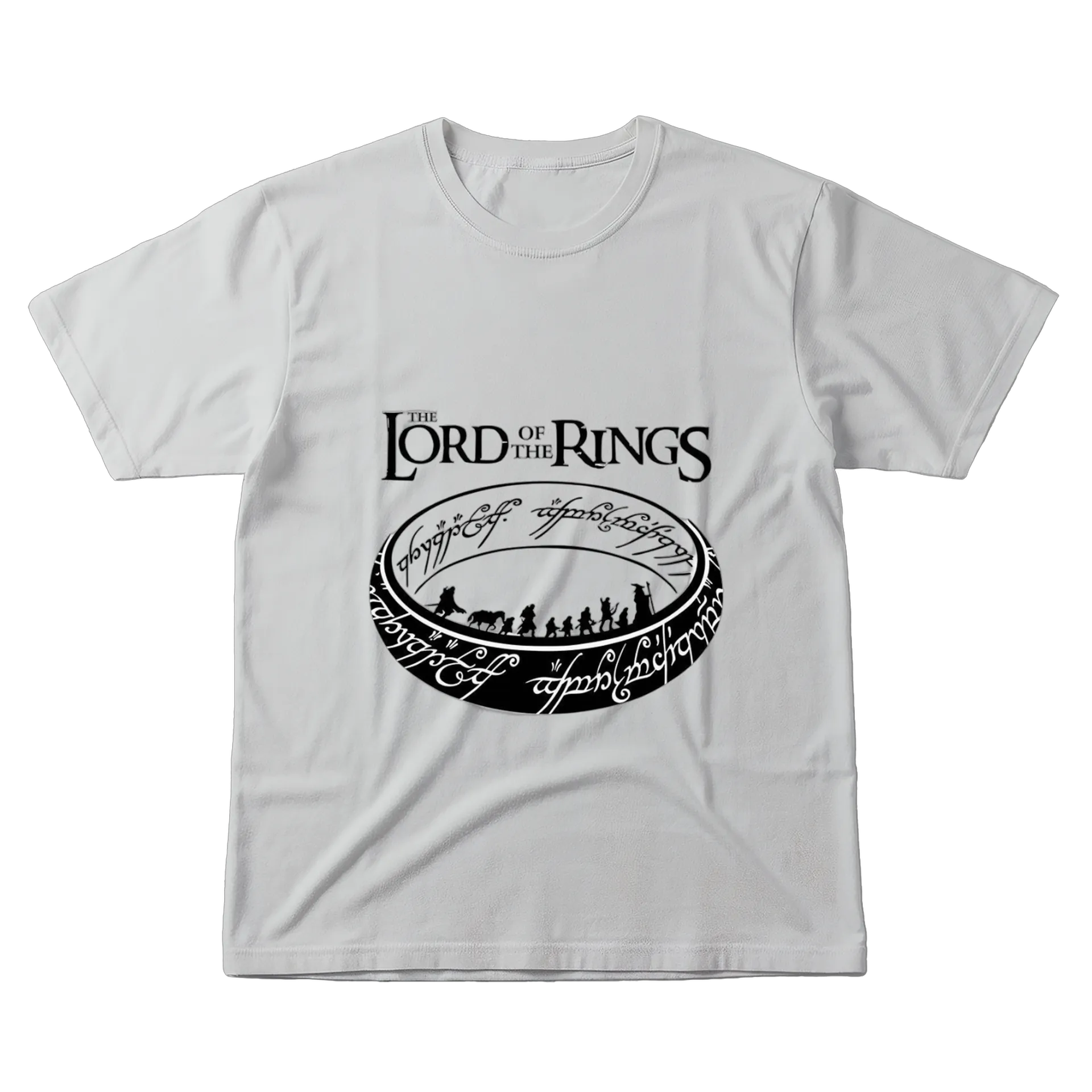 Camiseta Senhor dos Anéis Estampa Preto 100% Algodão - Imagem 1