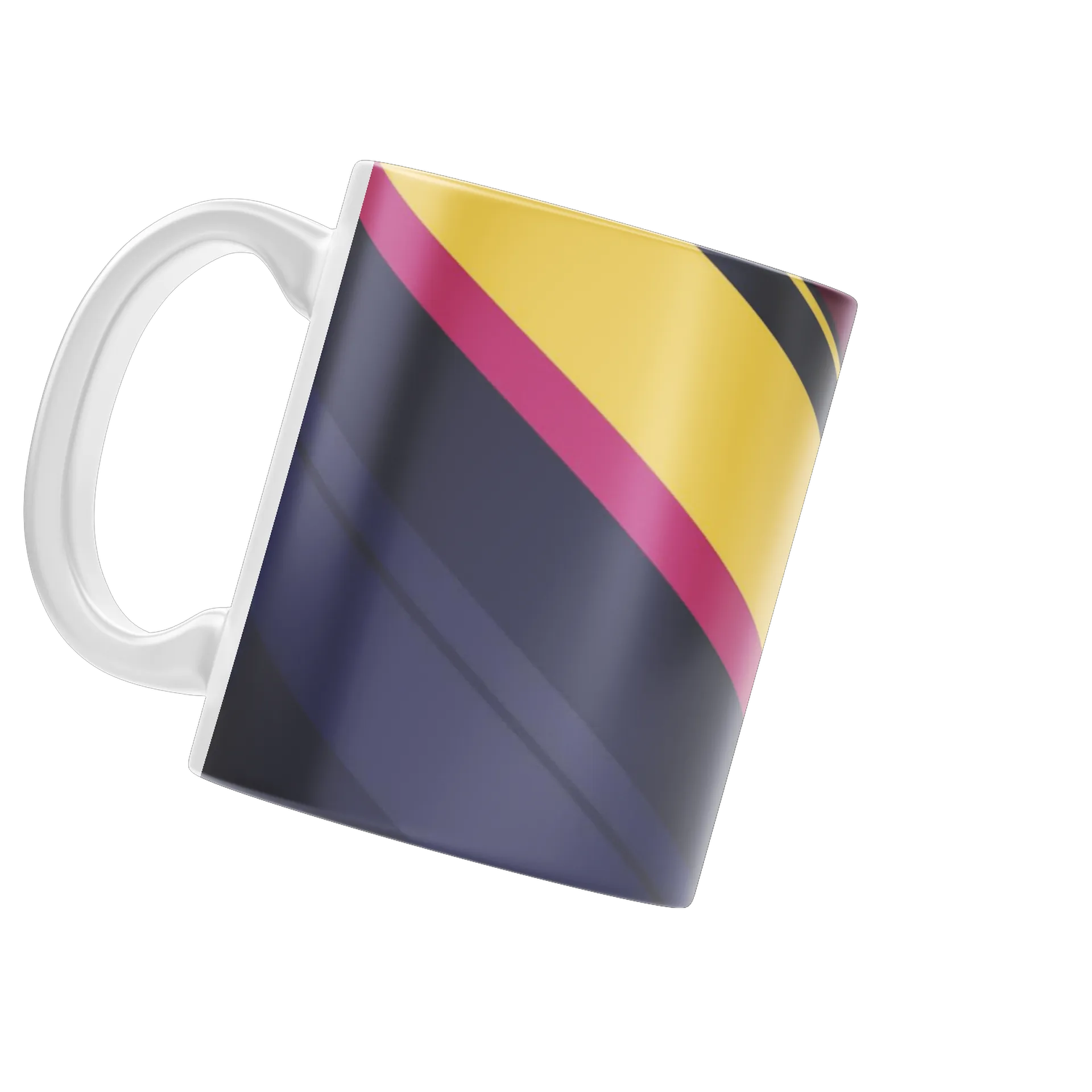 Caneca Porcelana Listras Amarelas Vermelhas 325ml - Imagem 3