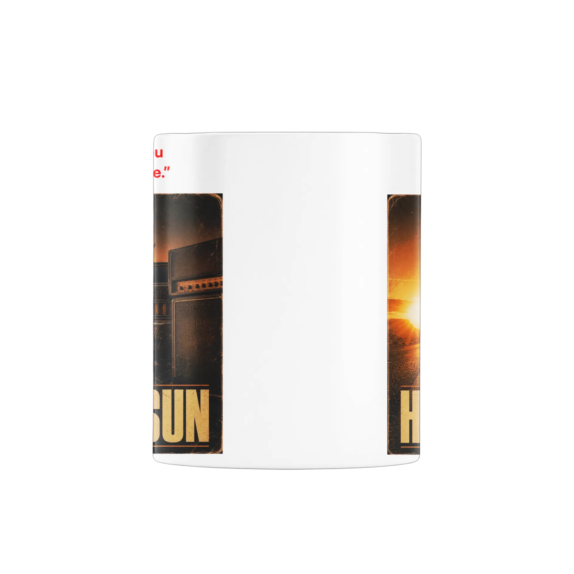 Caneca Highway Sun Estampa Retrô de Carro e Guitarra 325ml - Imagem 2