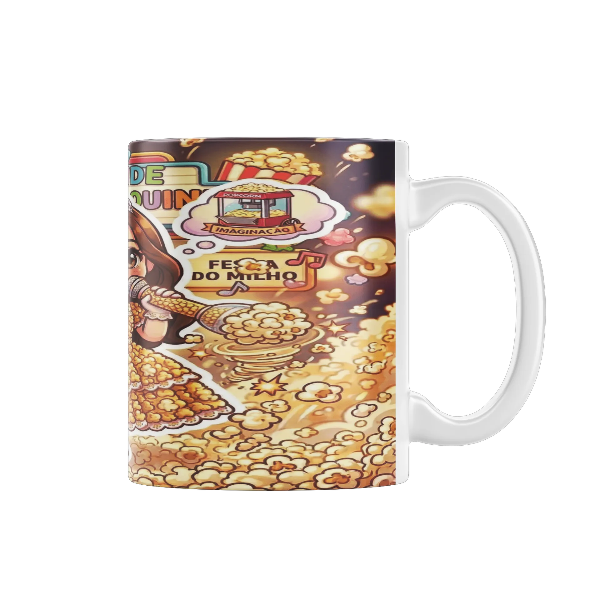 Caneca Cantora Cartoon Vestido de Pipoca 325ml - Imagem 2