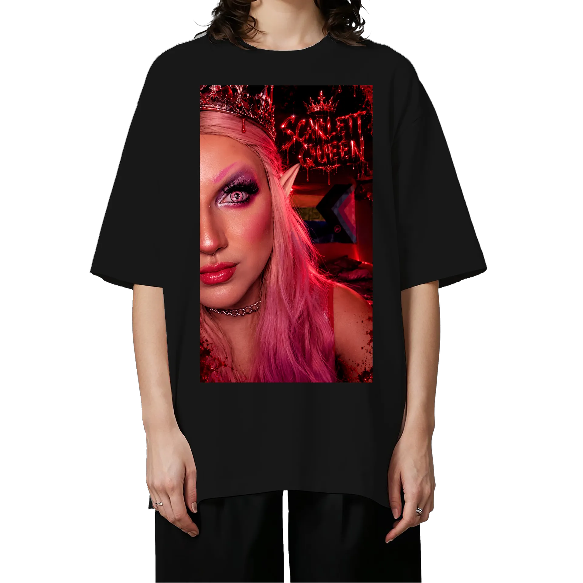 Camiseta Oversized Dragão Vermelho 100% Algodão de Scarllett Queen — imagem 3 de 6