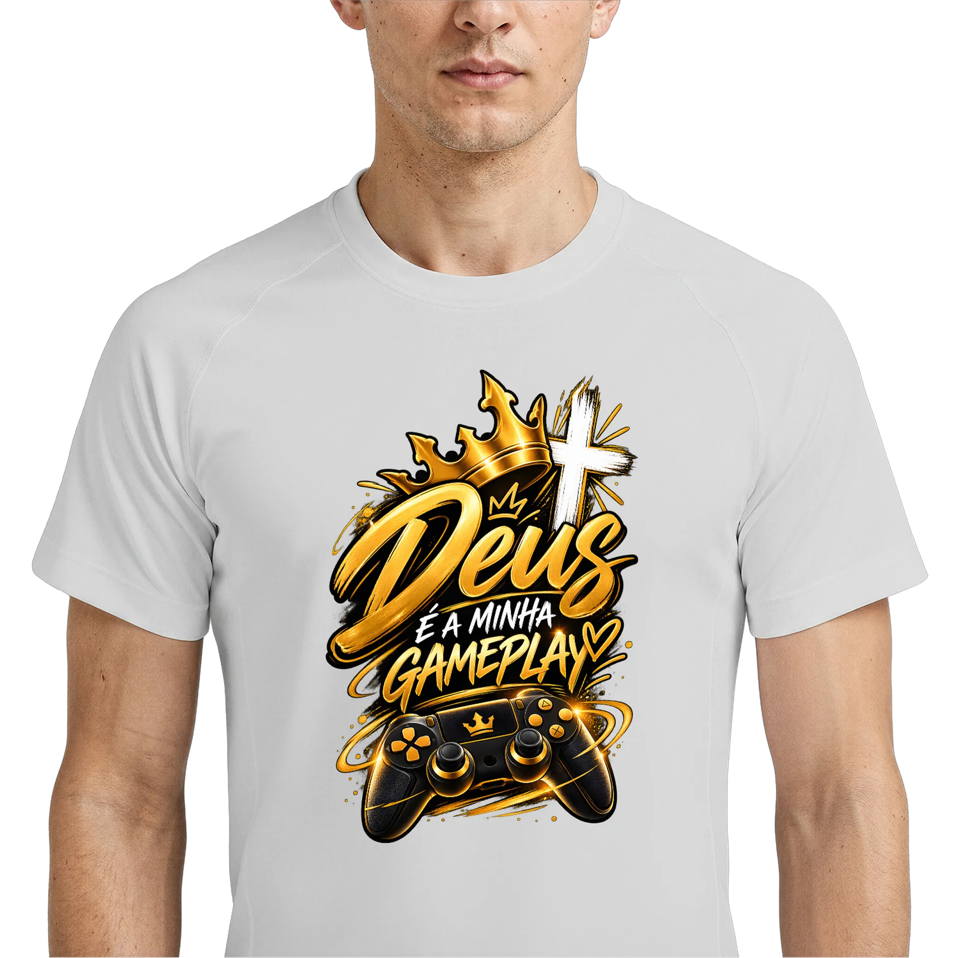 Camiseta Dry Fit Deus é a Minha Gameplay Respirável de LivesDoPapai — imagem 4 de 6