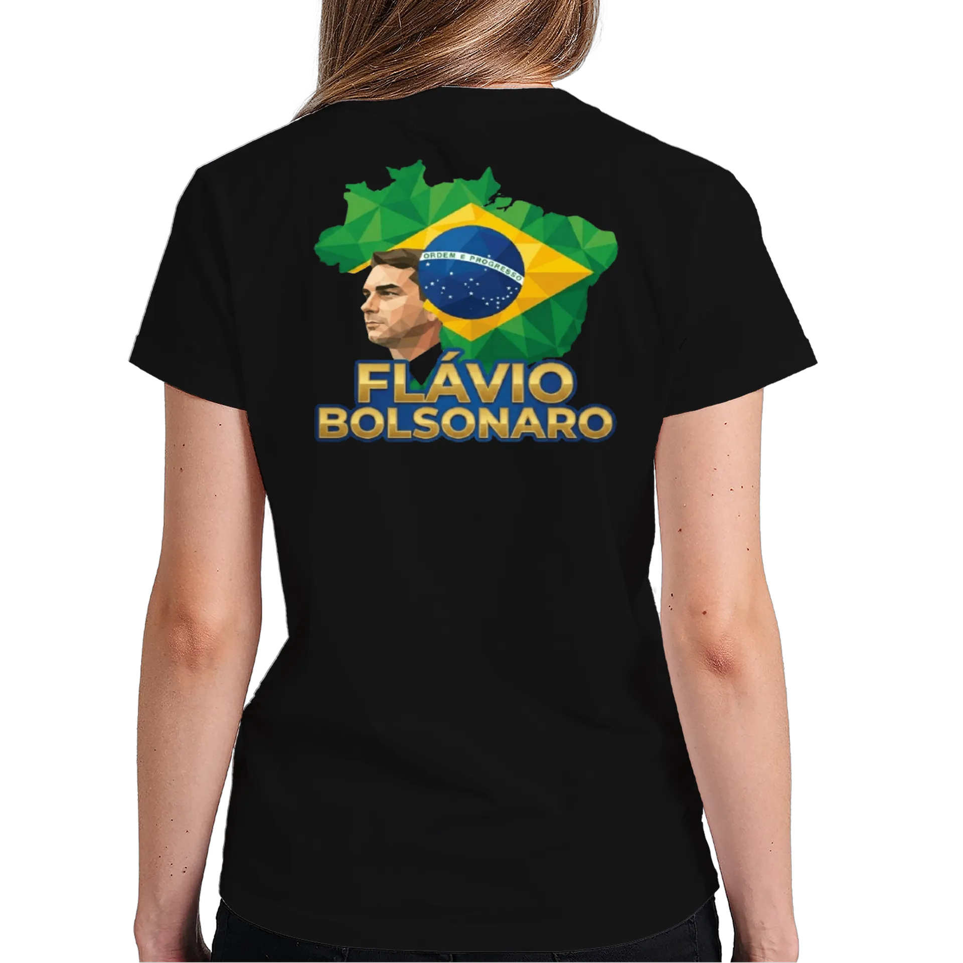 Camiseta Bandeira Do Brasil Frente Bolsonaro 100% Algodão - Imagem 6