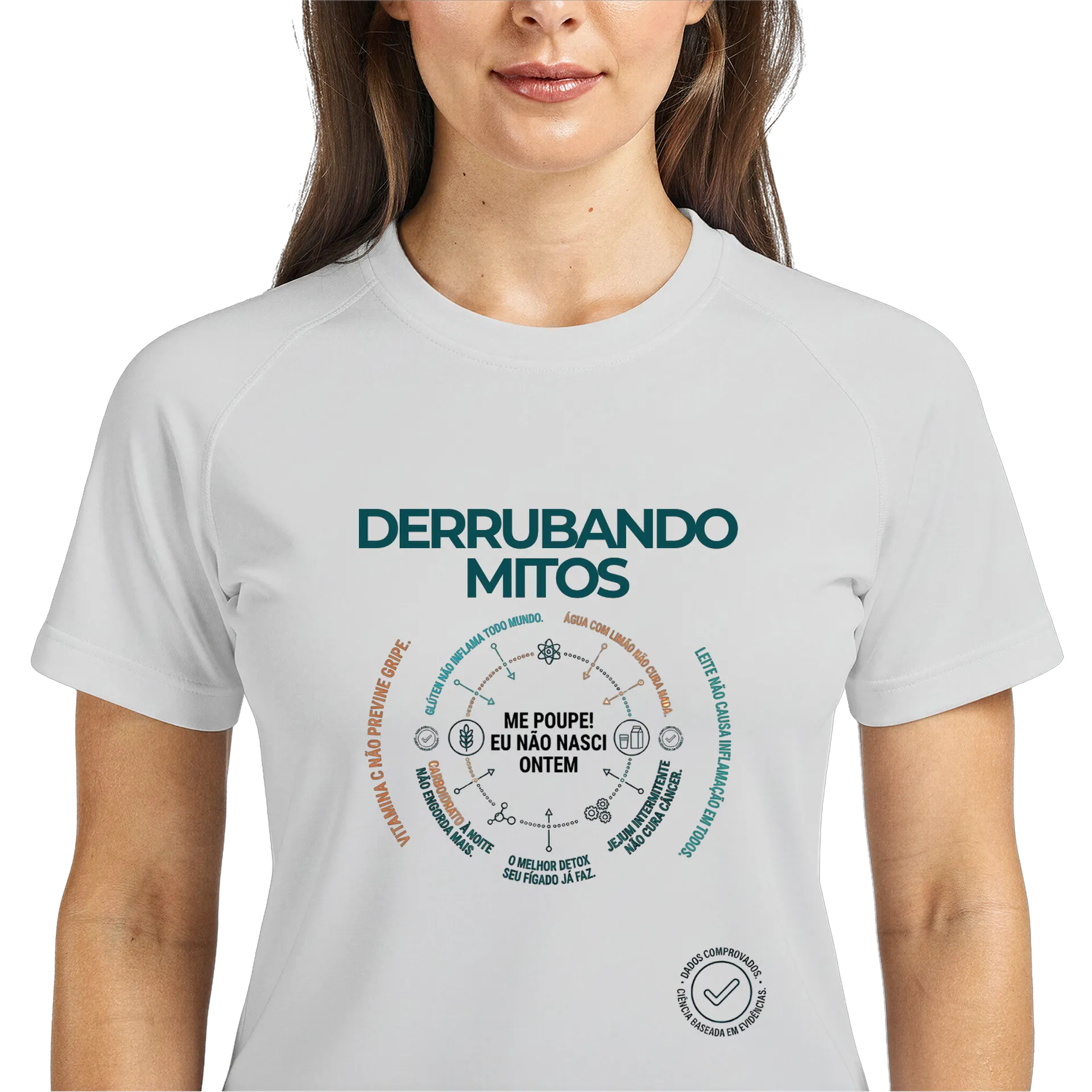 Camiseta Dry Fit Derrubando Mitos Unissex 100% Algodão - Imagem 3