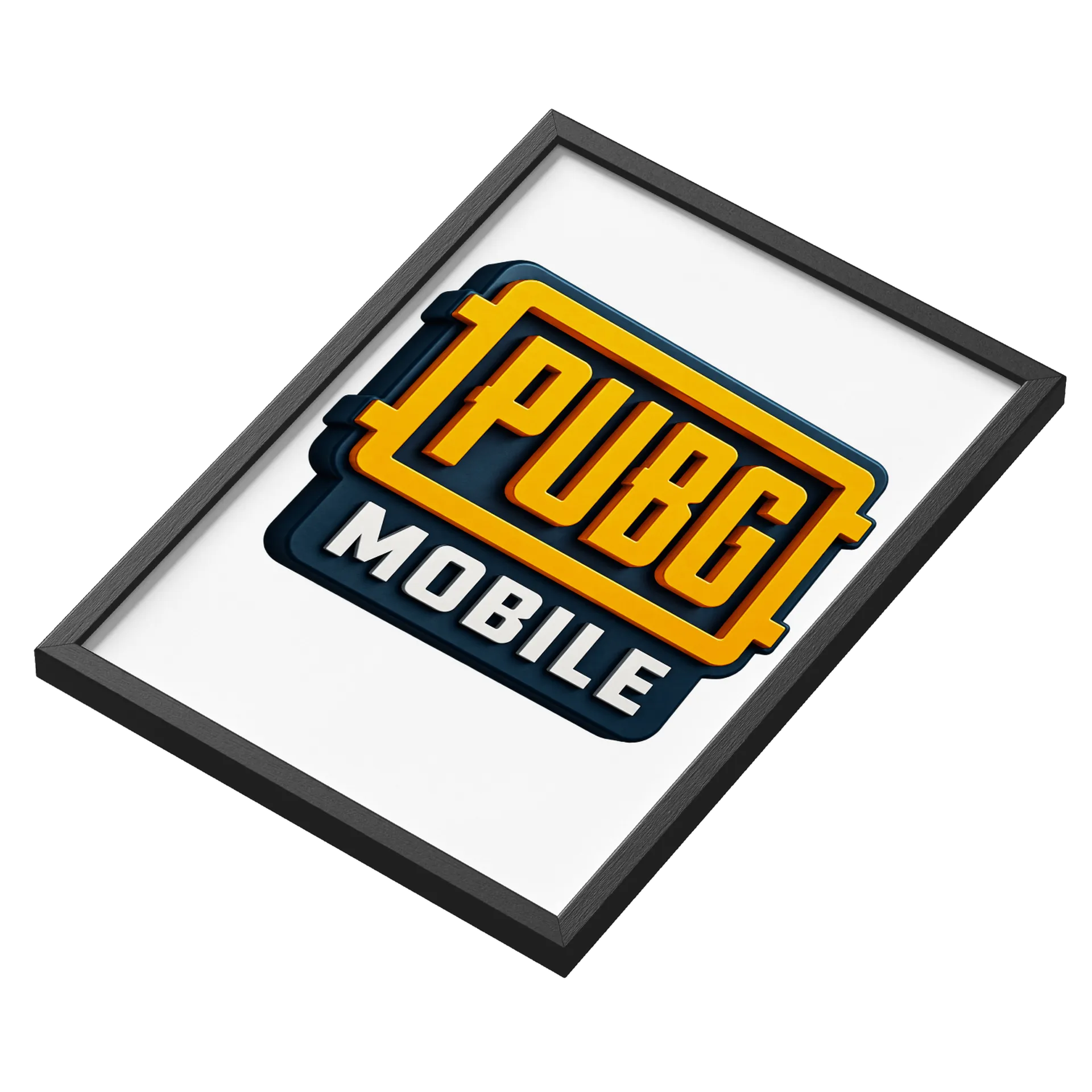 Quadro Logo PUBG Mobile Tipográfico Laranja e Azul A3 - Imagem 3