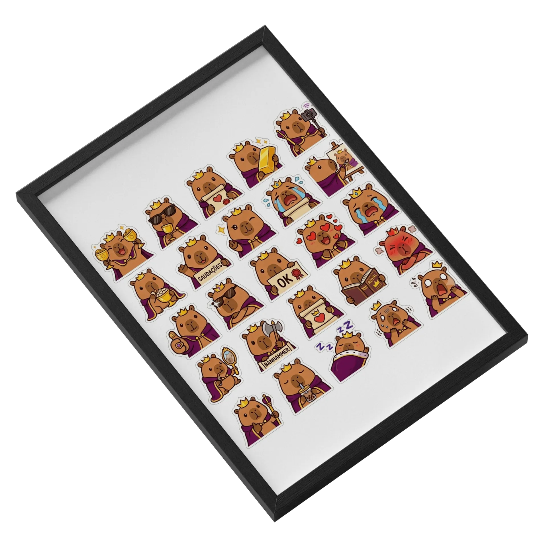 Quadro A3 personalizado Com Vidro de CapivaraReiOfc — imagem 2 de 3