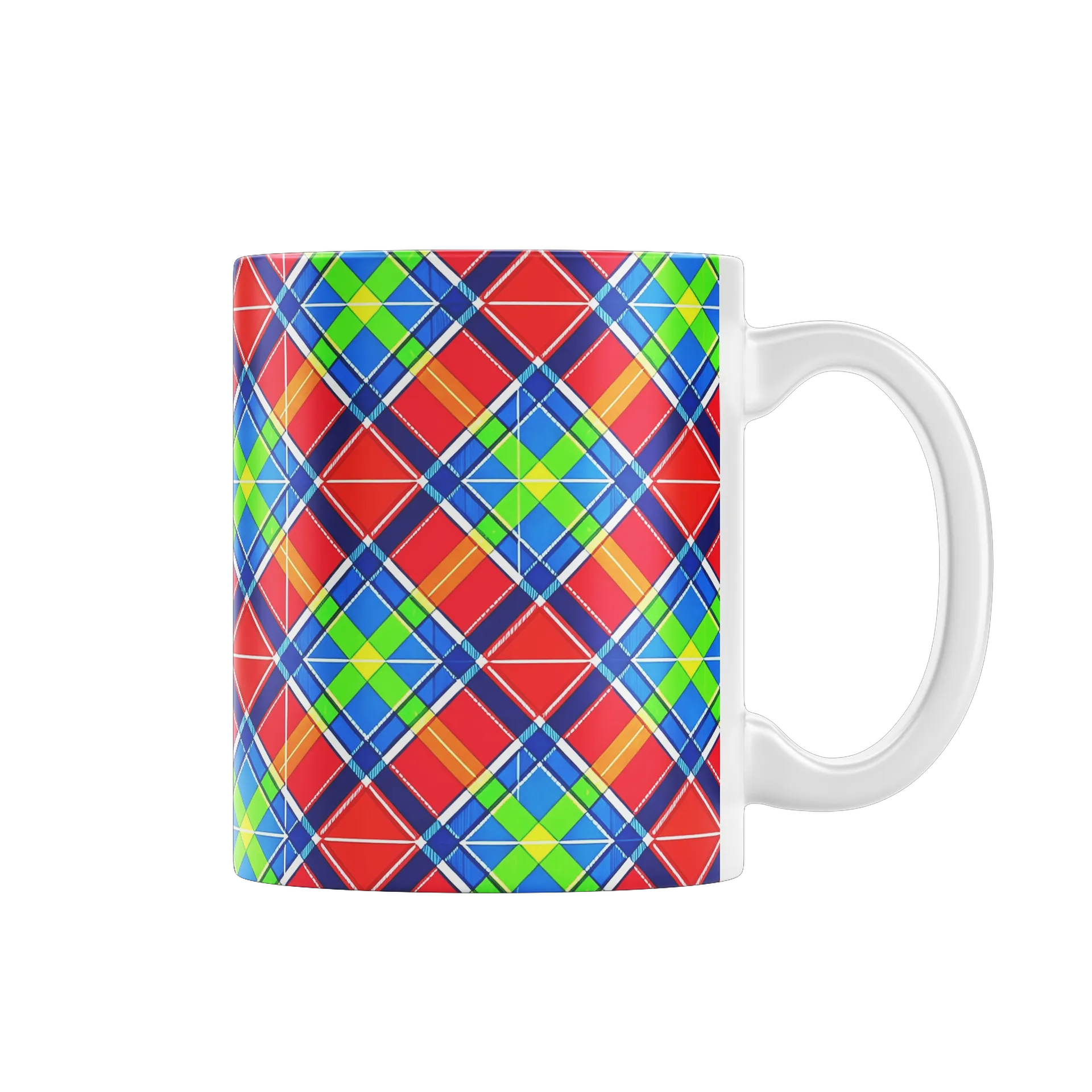 Caneca Estampa Plaid Colorido 325ml - Imagem 1