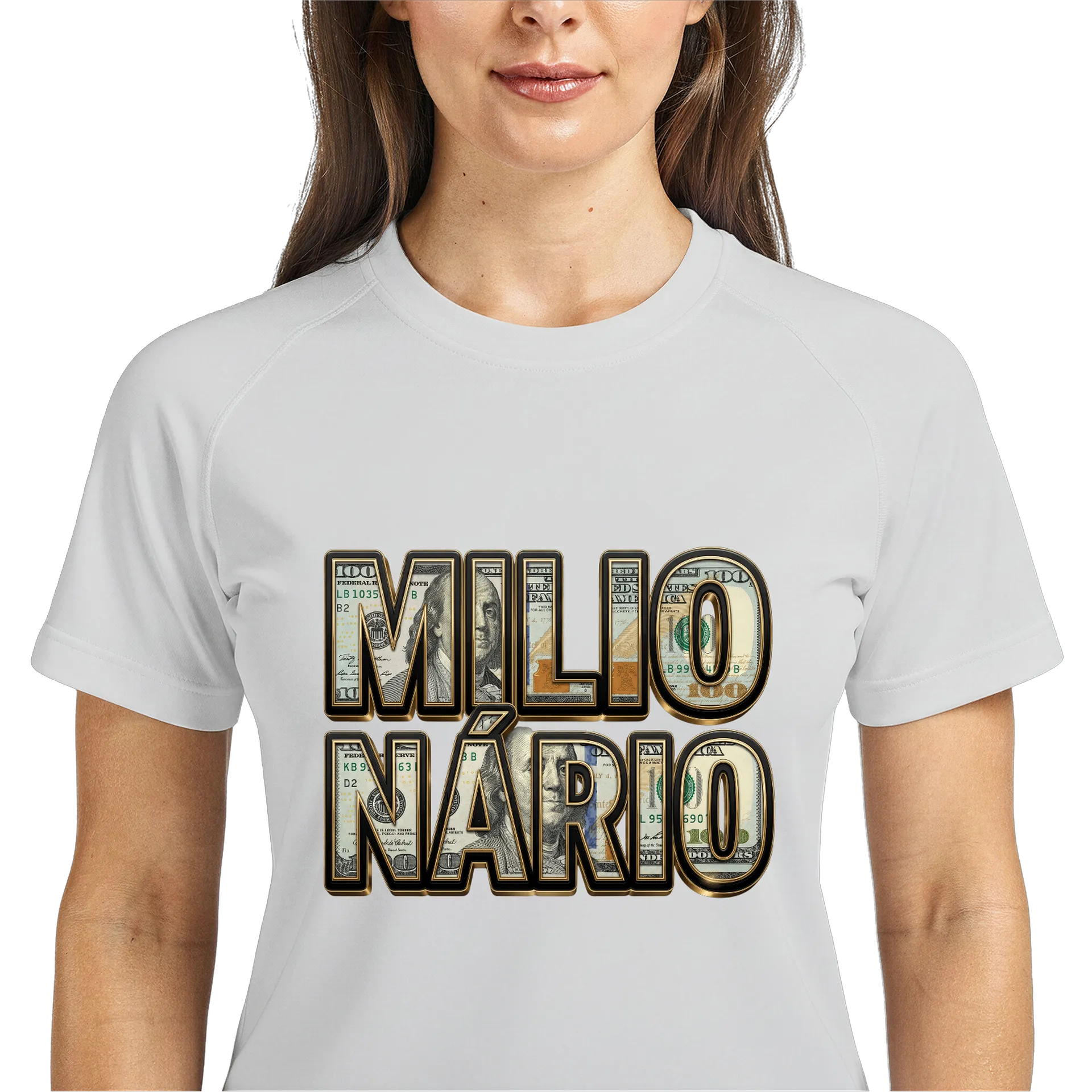 Camiseta Dry Fit Estampa Milionário 100% Polyester - Imagem 3