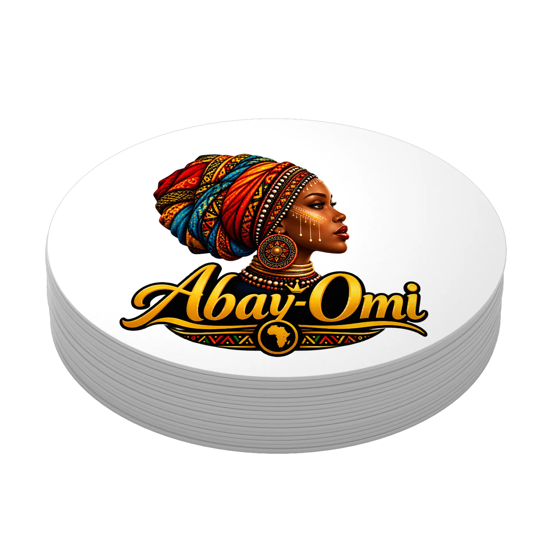 Porta-copo Abay-Omi Retrato Africano MDF - Imagem 3