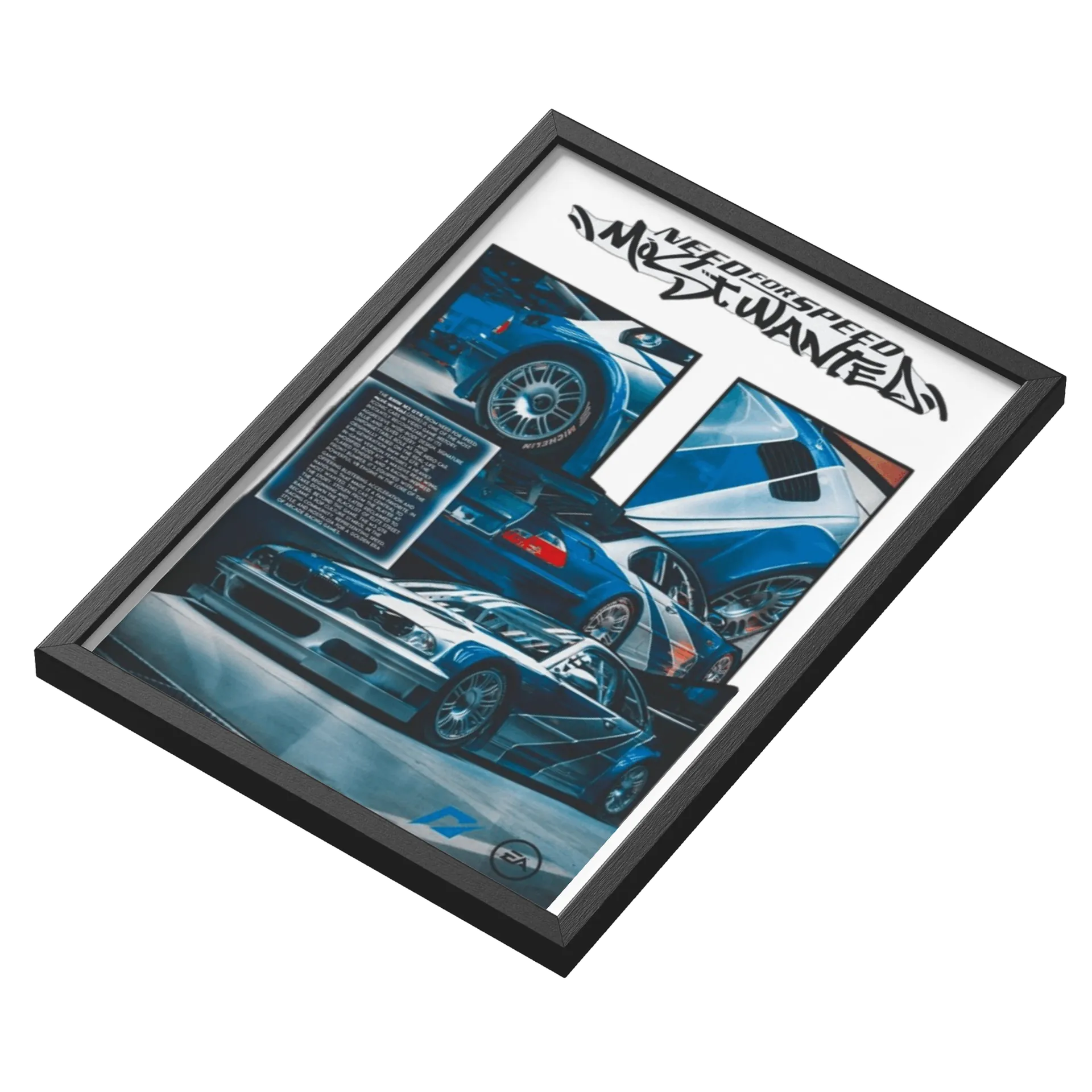 Quadro Need for Speed BMW M3 GTR A3 MDF e Vidro - Imagem 3