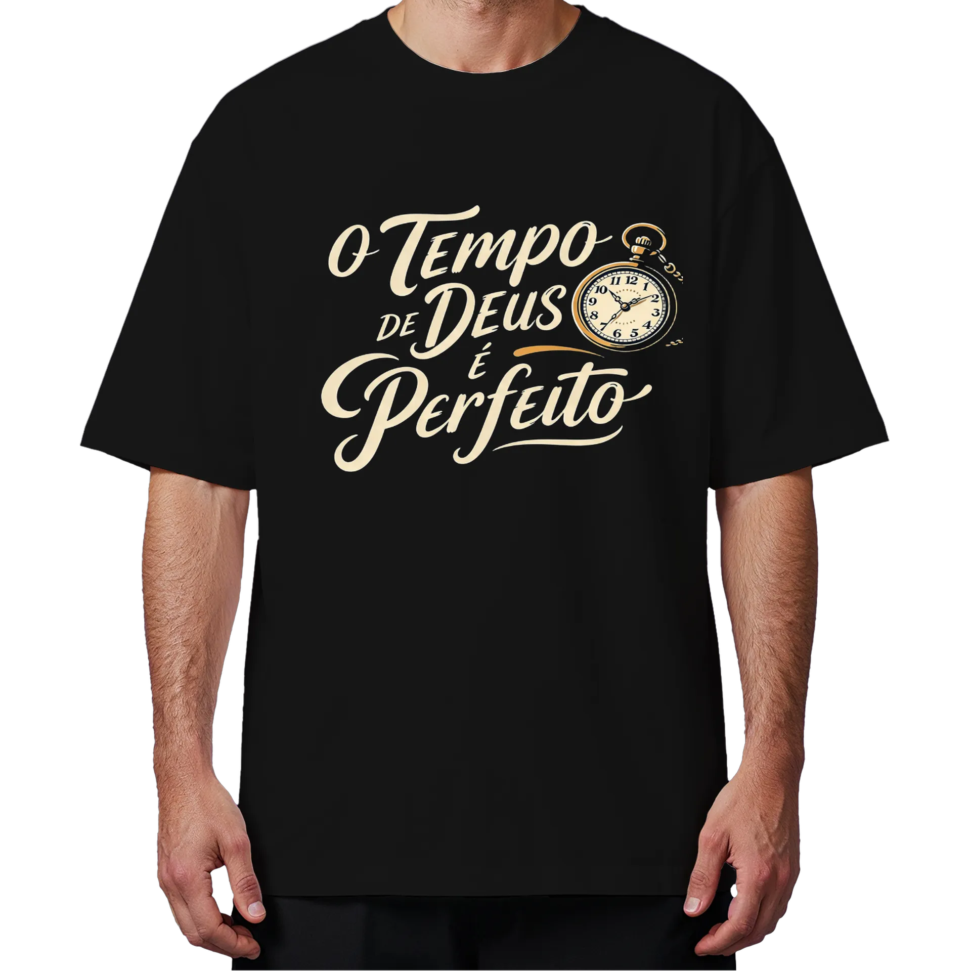 Camiseta Oversized O tempo de Deus de UP STORY COLLECTION — imagem 4 de 6