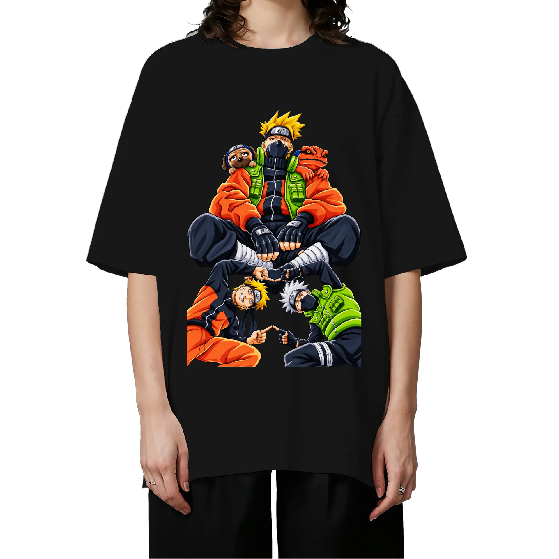 Camiseta Oversized Naruto Estampa Time Shonen 100% - Imagem 3