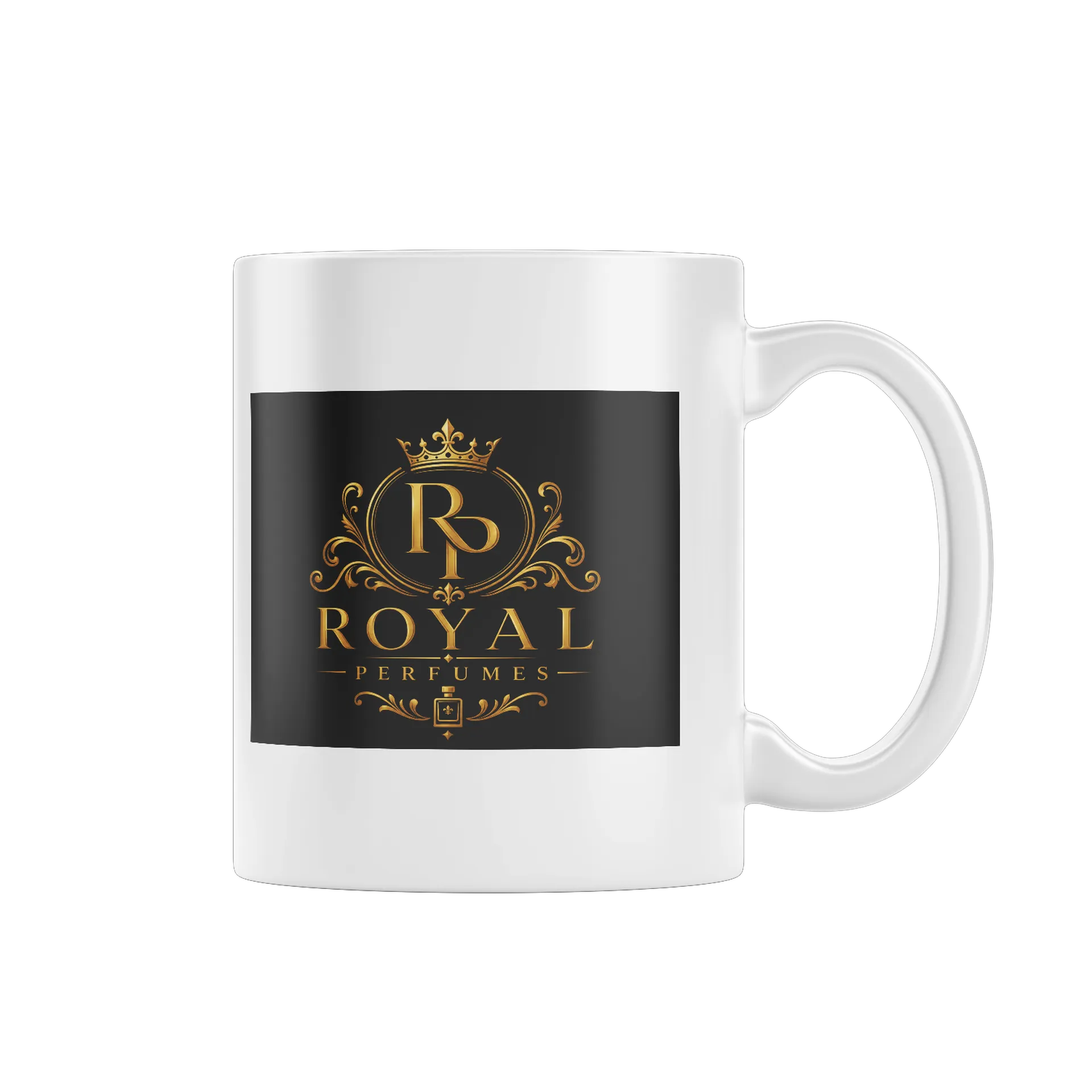 Caneca Porcelana Logotipo Royal Perfumes Branco - Imagem 1
