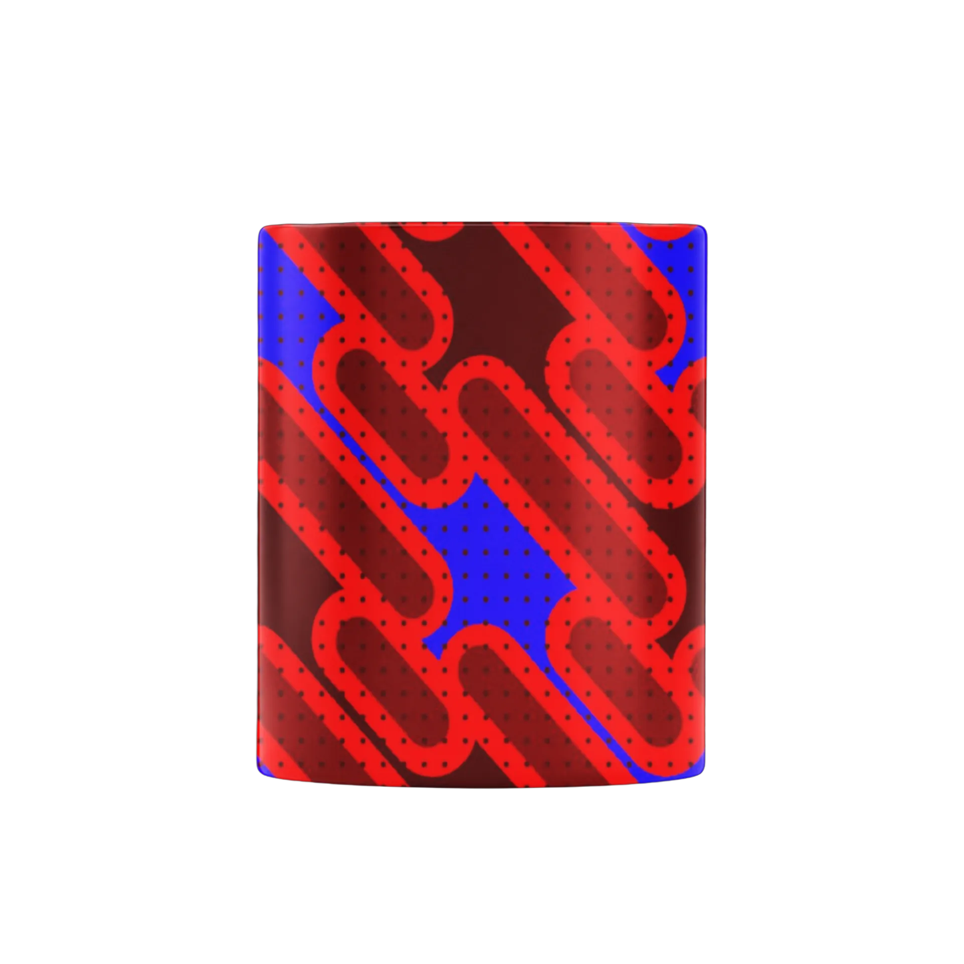 Caneca Estampa Abstrata Vermelho Azul 325ml - Imagem 2