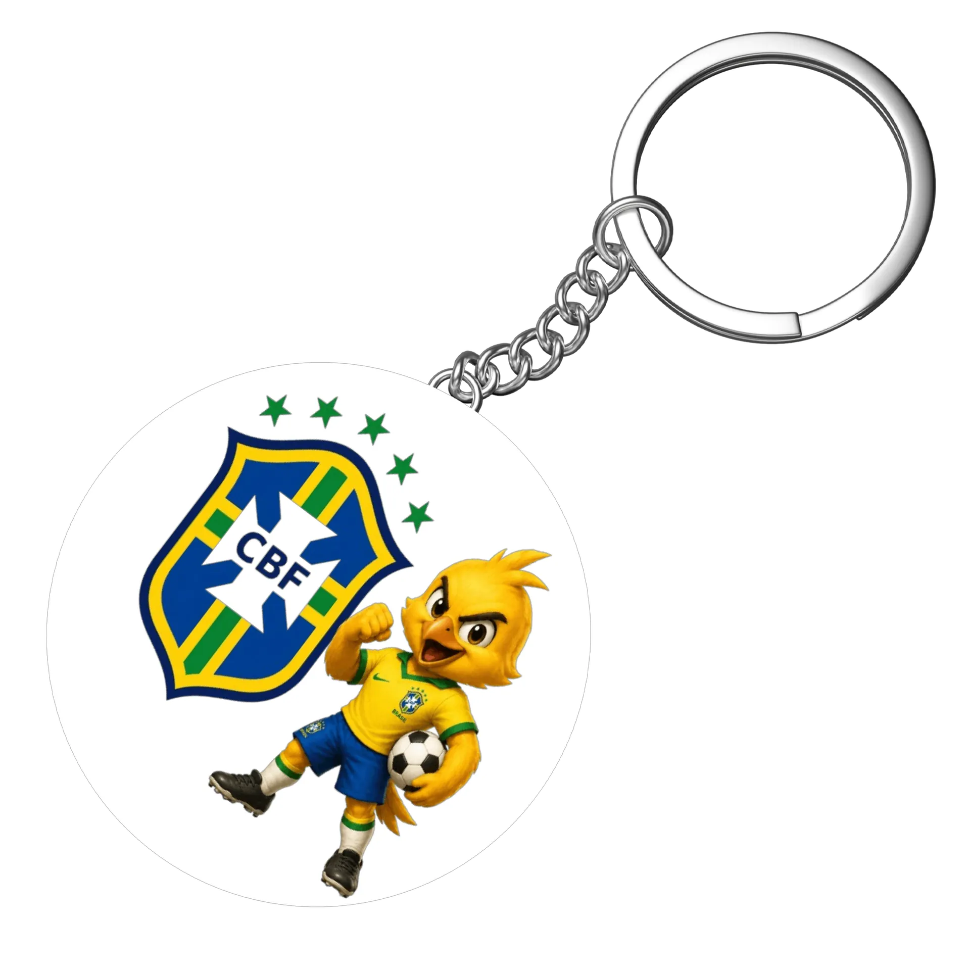 Chaveiro MDF Mascote Futebol Brasil 5x5cm - Imagem 4