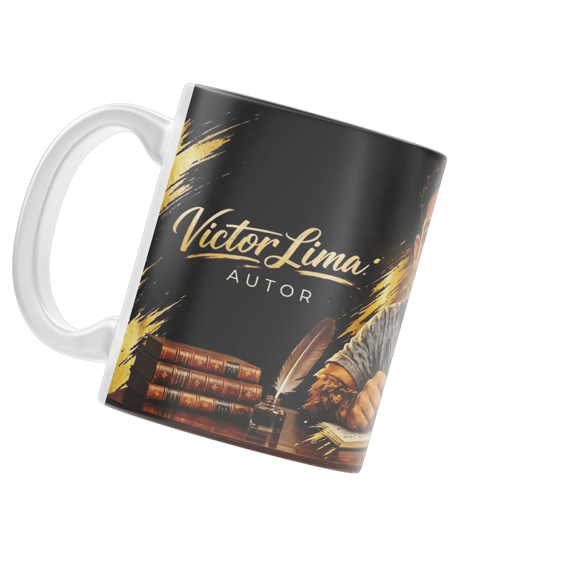 Caneca Retrato de Autor Victor Lima Porcelana 325ml de VICTOR SHOP LOJA ONLINE — imagem 4 de 4