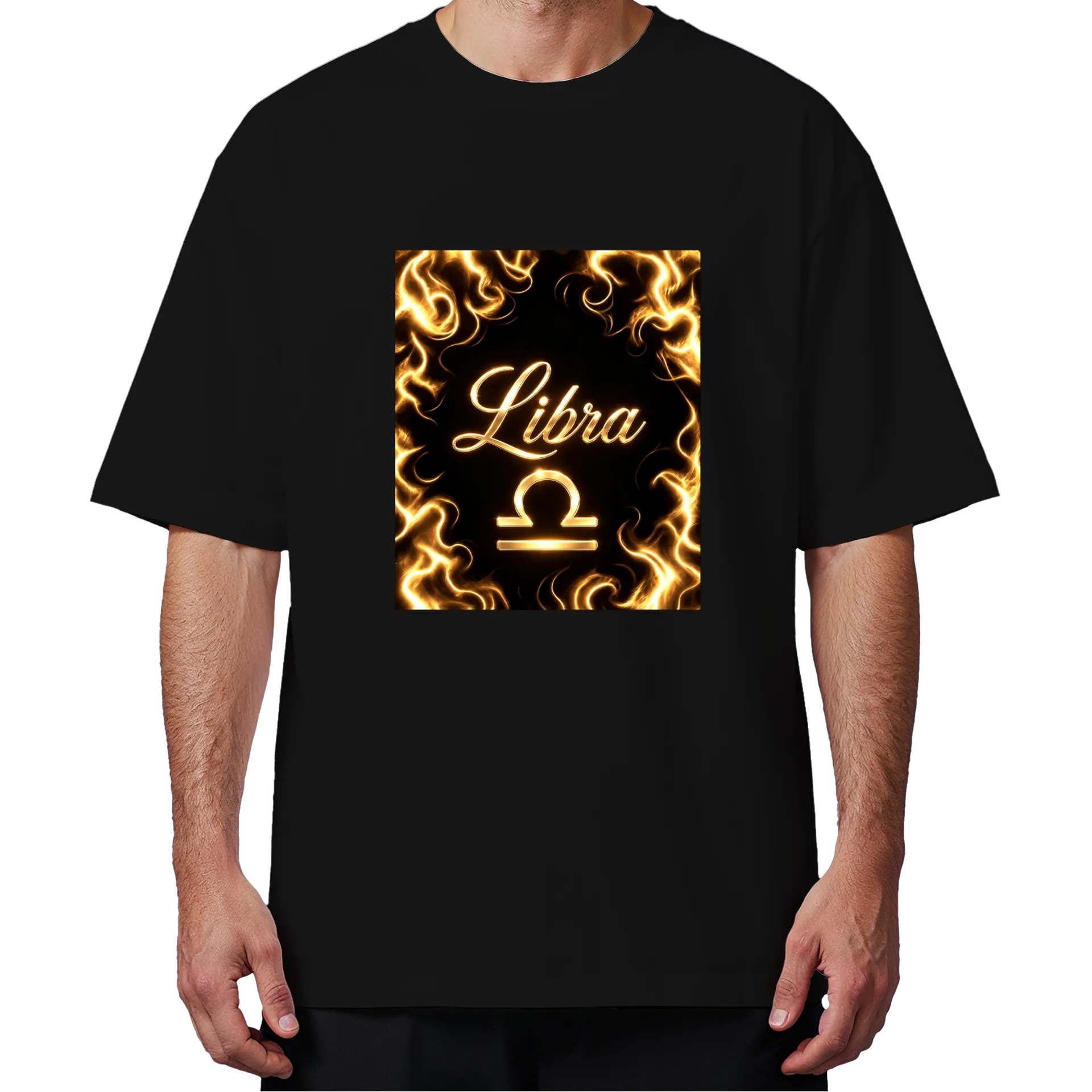Camiseta Oversized Libra Flame Black 100% Algodão - Imagem 4