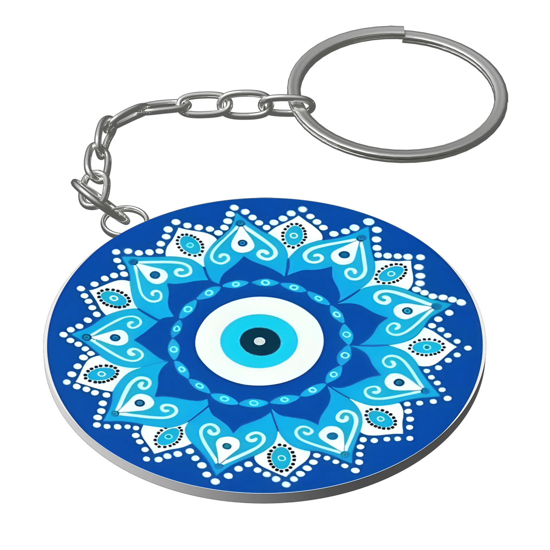 Chaveiro MDF Estampa Mandala Azul 5x5cm de Luz da lua 🌙 — imagem 1 de 3