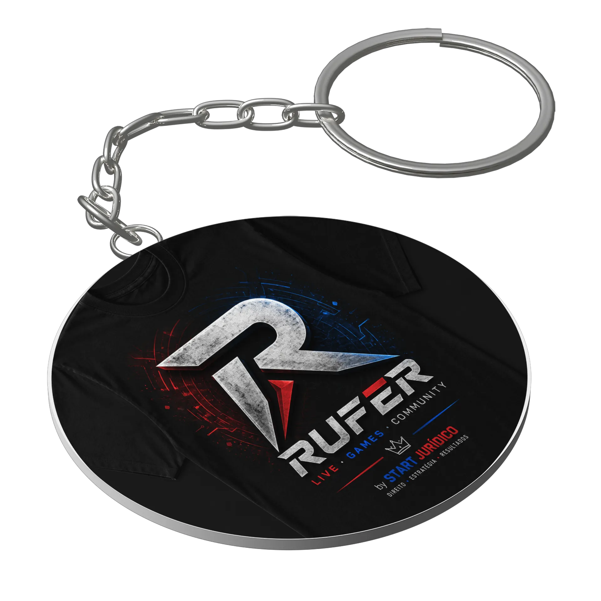 Chaveiro MDF Logotipo Rufer Estampa Metalizada de Rufer — imagem 1 de 3