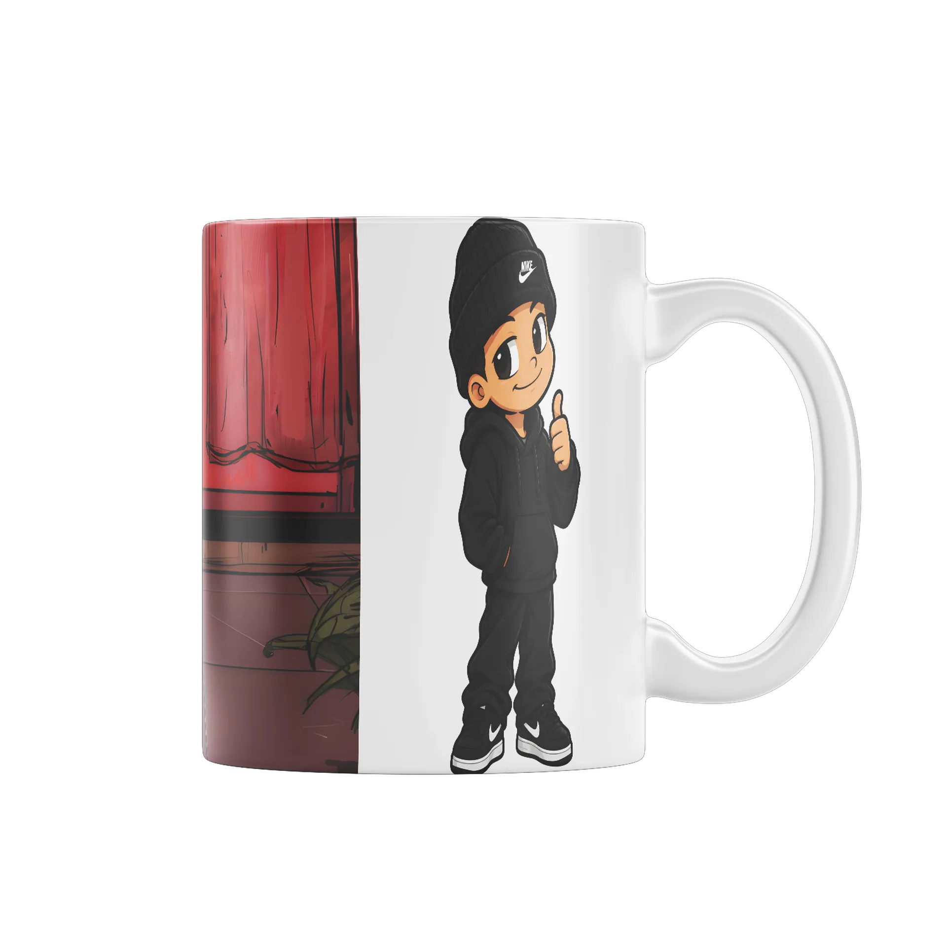 Caneca Porcelana Gato Silhueta 325ml de Luiz — imagem 1 de 4