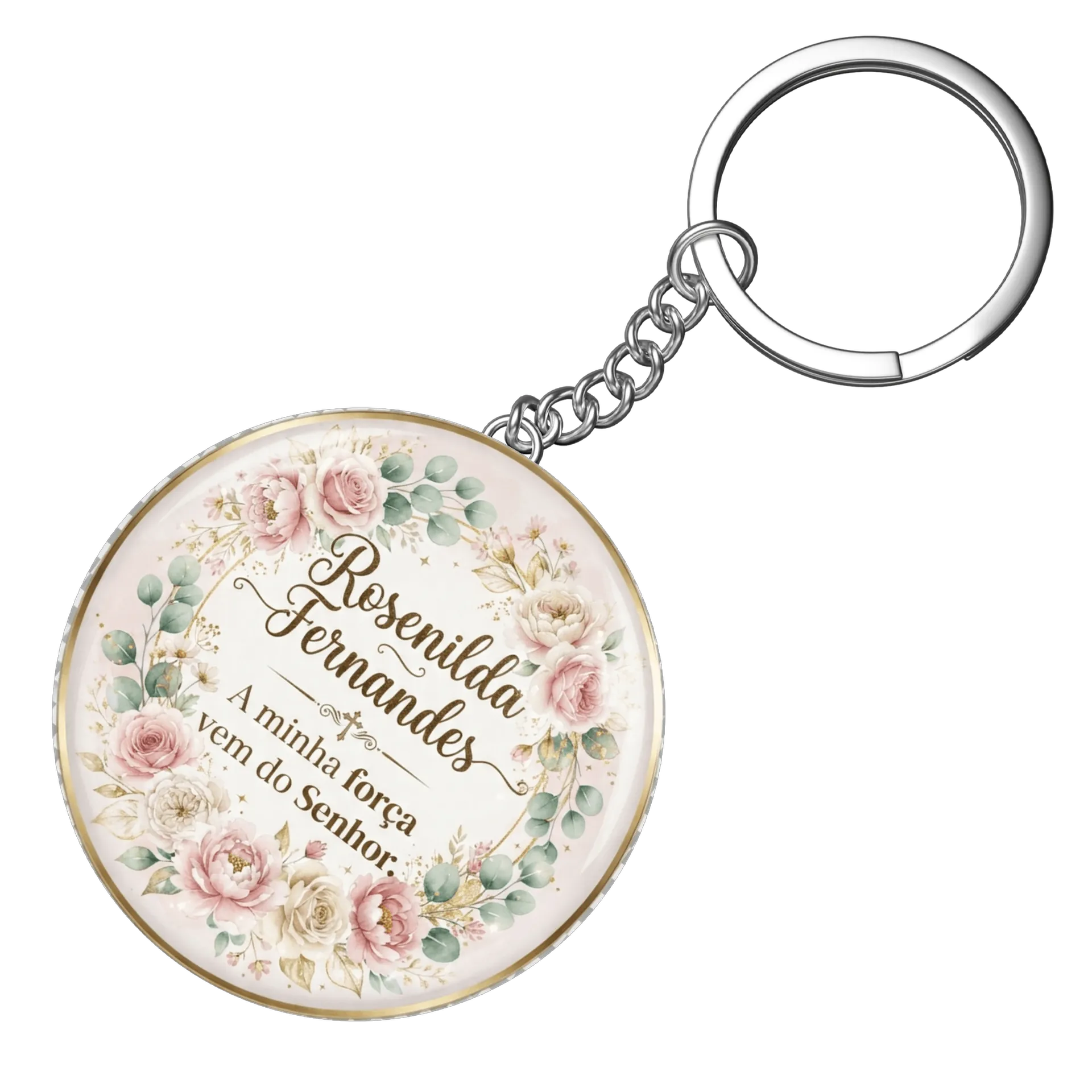 Chaveiro MDF Florais Rosa Aforca Vem do Senhor Conversão de Loja virtual  Rosenilda Fernandes  — imagem 3 de 3